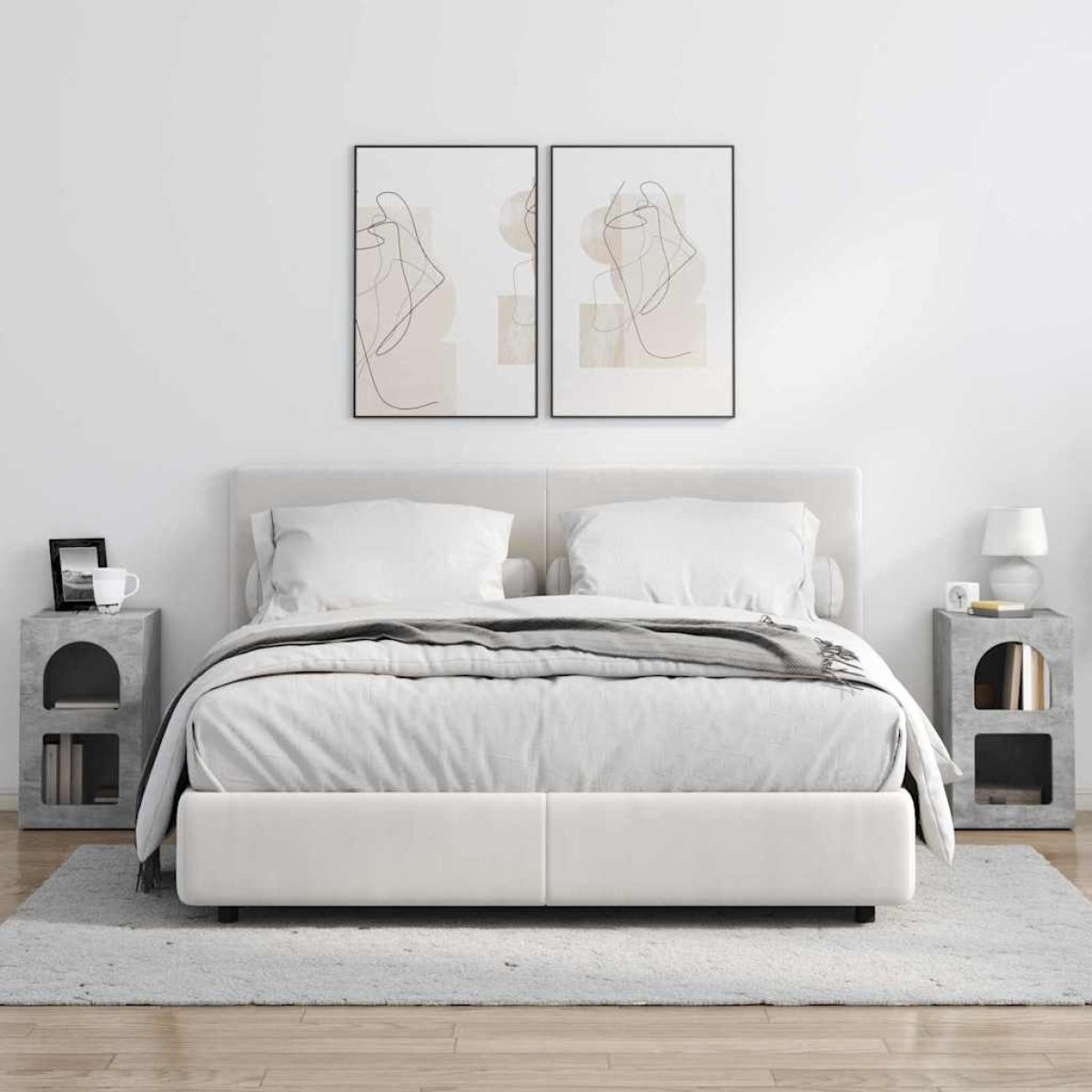 vidaXL Κομοδίνο ELST 2 τεμ. Σκυρόδεμα Γκρι 29,5 x 33,5 x 50 εκ