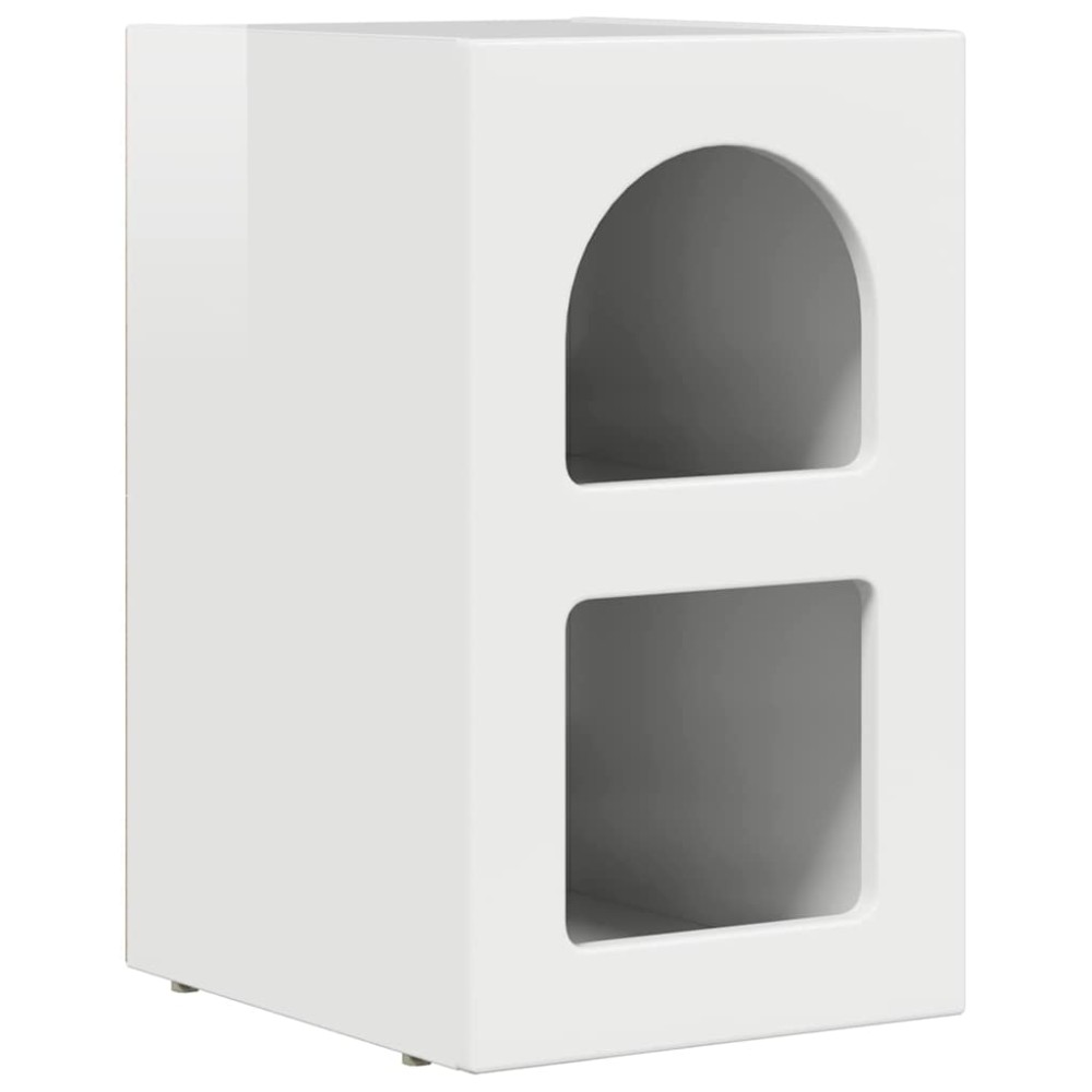 vidaXL Κομοδίνο ELST Υψηλής γυαλάδας λευκό 29,5 x 33,5 x 50 εκ