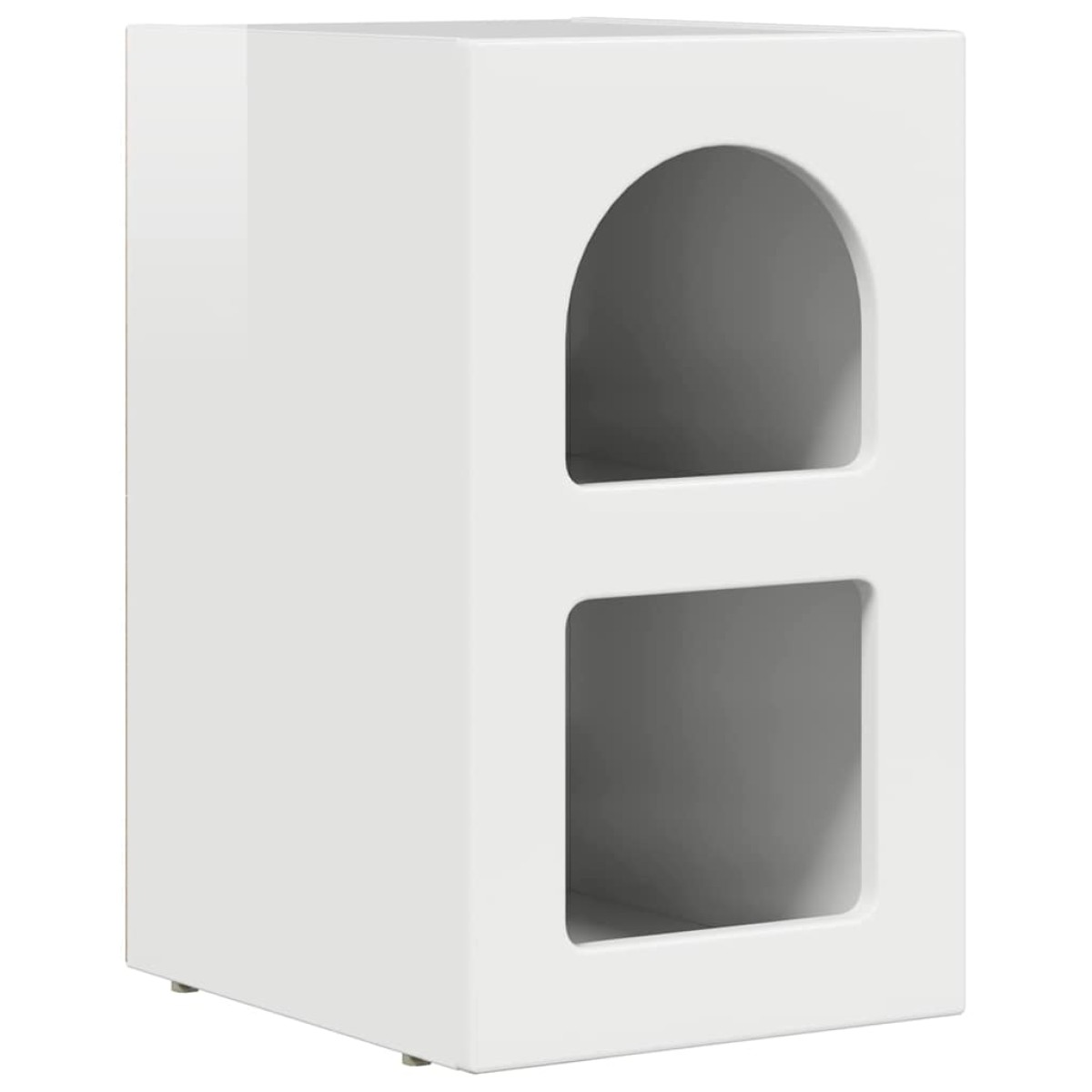 vidaXL Κομοδίνο ELST Υψηλής γυαλάδας λευκό 29,5 x 33,5 x 50 εκ