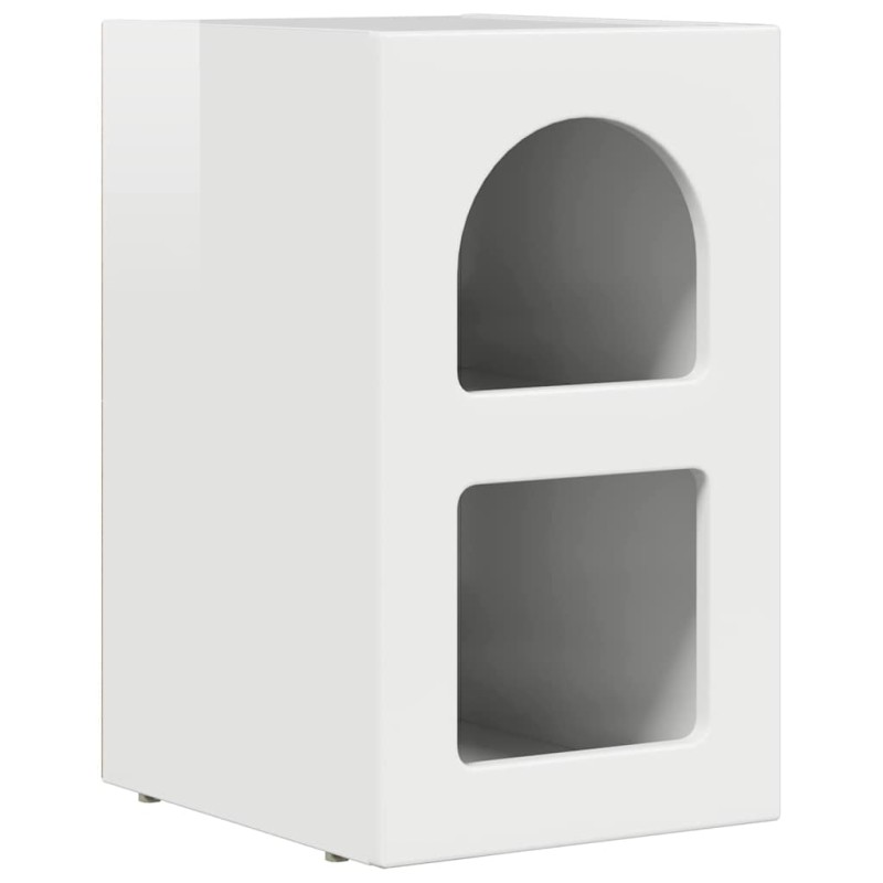 vidaXL Κομοδίνο ELST Υψηλής γυαλάδας λευκό 29,5 x 33,5 x 50 εκ