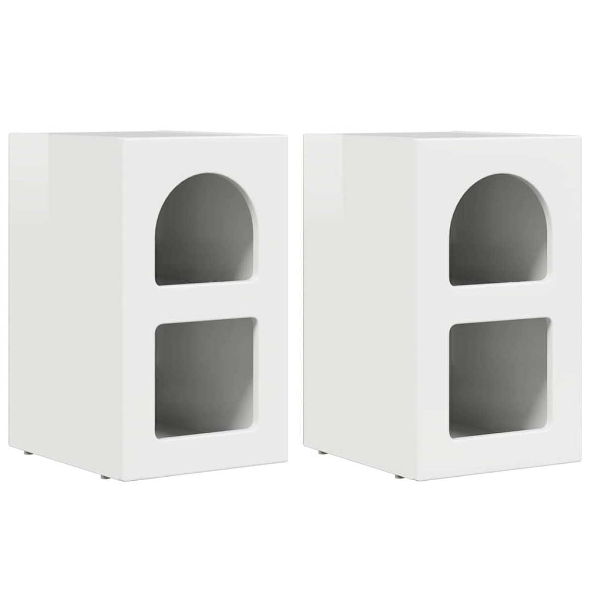 vidaXL Κομοδίνο ELST 2 τεμ. Υψηλής γυαλάδας λευκό 29,5 x 33,5 x 50 εκ