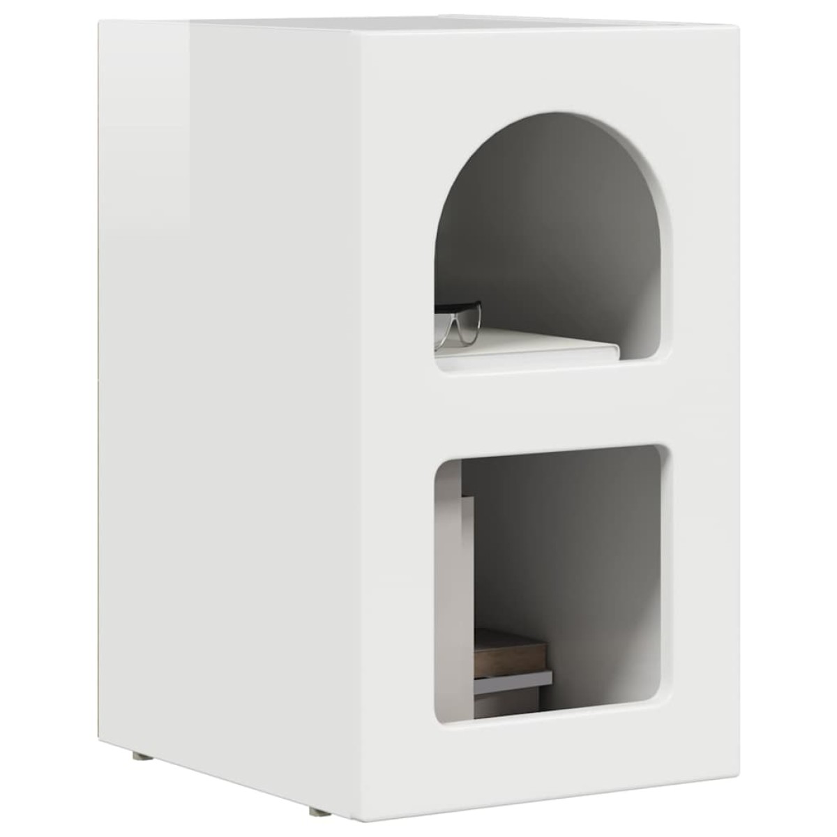 vidaXL Κομοδίνο ELST 2 τεμ. Υψηλής γυαλάδας λευκό 29,5 x 33,5 x 50 εκ