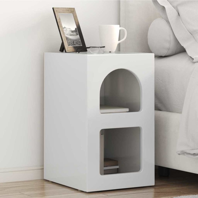 vidaXL Κομοδίνο ELST 2 τεμ. Υψηλής γυαλάδας λευκό 29,5 x 33,5 x 50 εκ