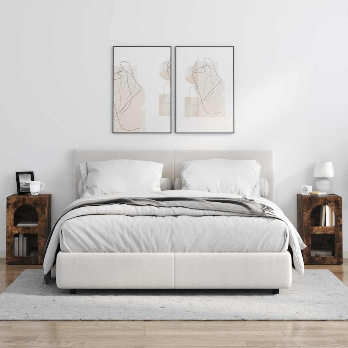 vidaXL Κομοδίνο ELST 2 τεμ. Καπνιστό Δρύς 29,5 x 33,5 x 50 εκ