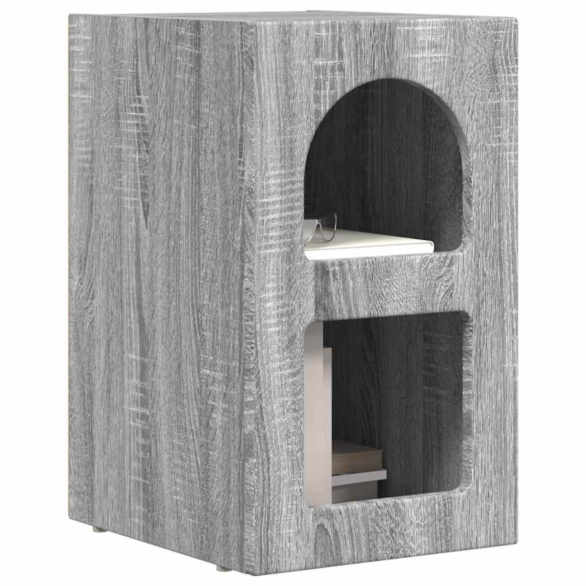 vidaXL Κομοδίνο ELST Γκρίζο Σονομα 29,5 x 33,5 x 50 εκ