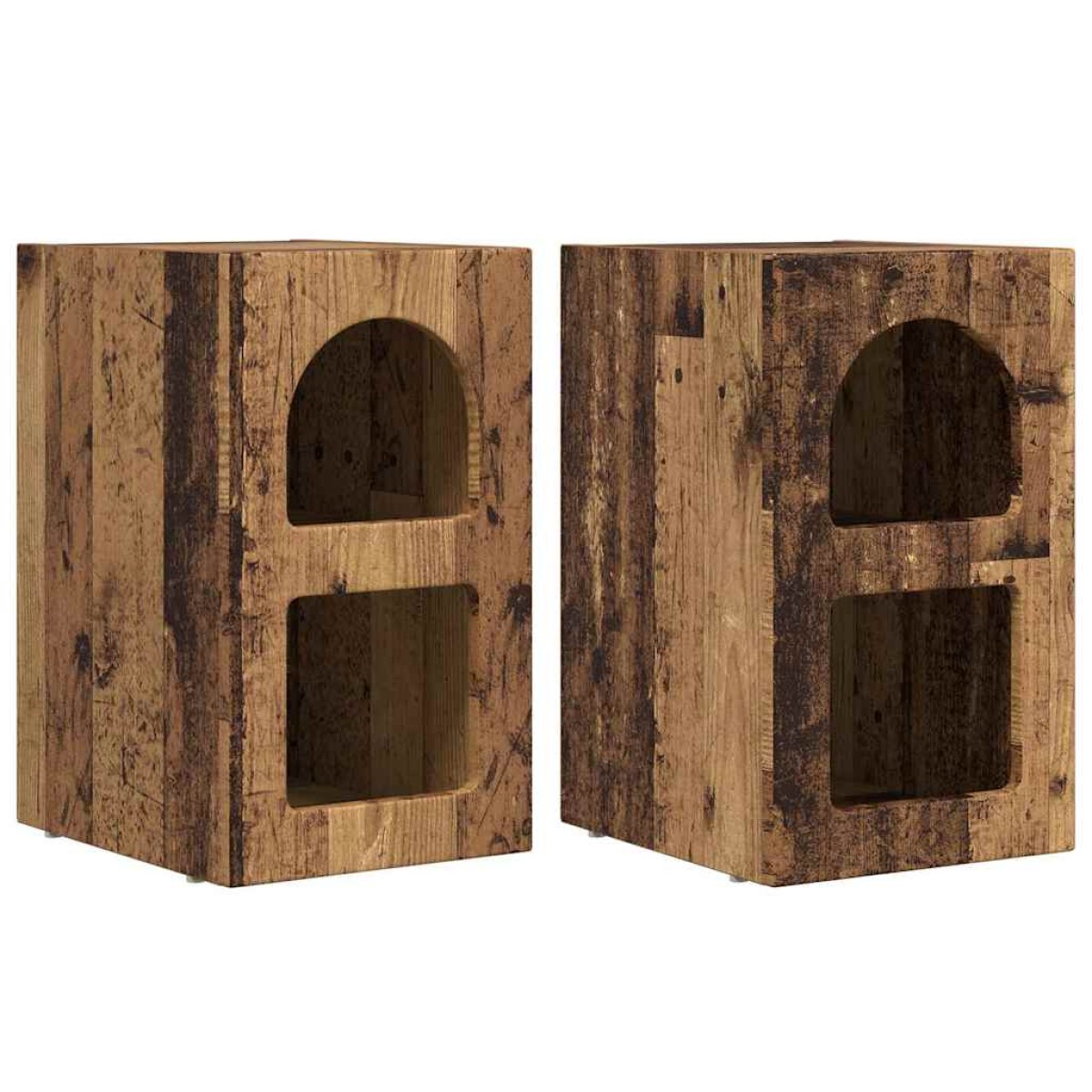 vidaXL Κομοδίνο ELST 2 τεμ. Παλιό ξύλο 29,5 x 33,5 x 50 εκ