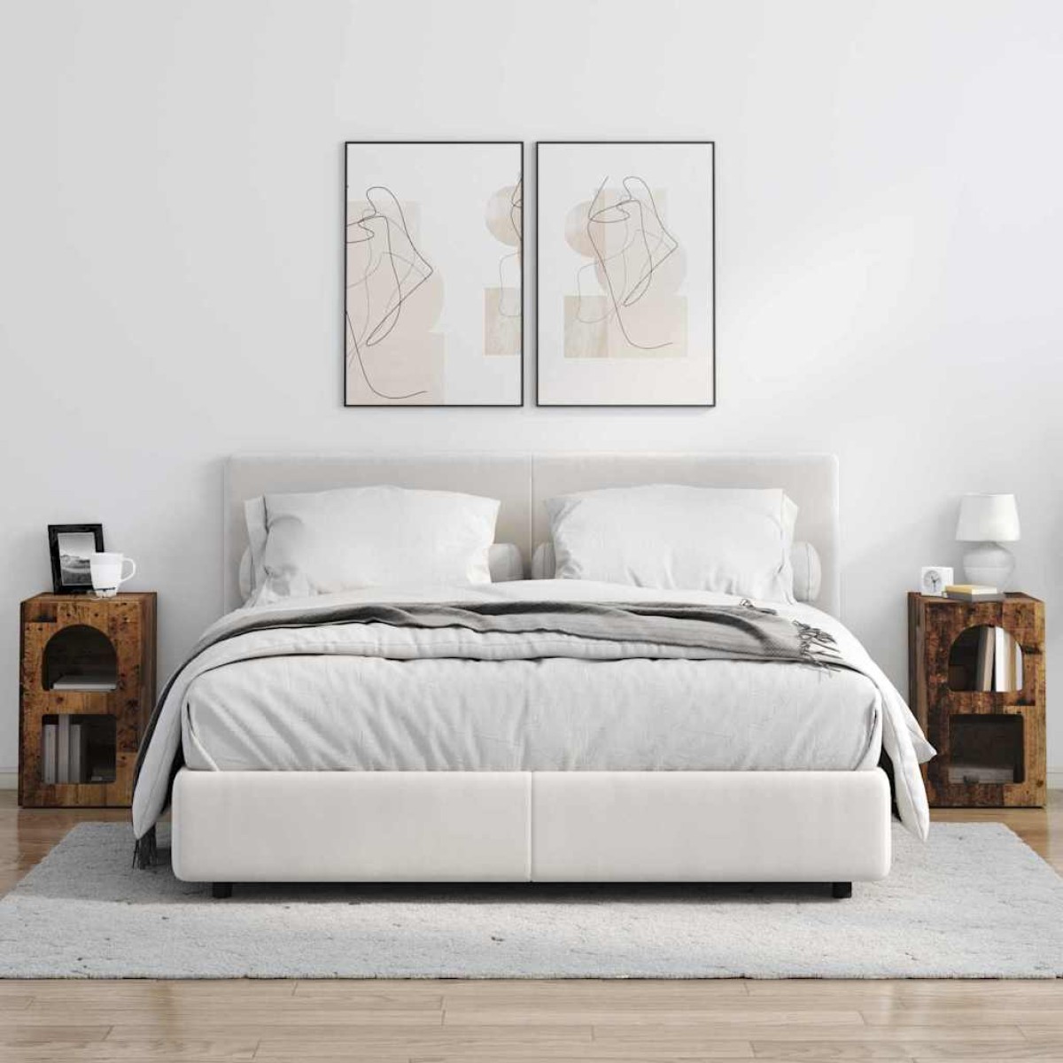 vidaXL Κομοδίνο ELST 2 τεμ. Παλιό ξύλο 29,5 x 33,5 x 50 εκ