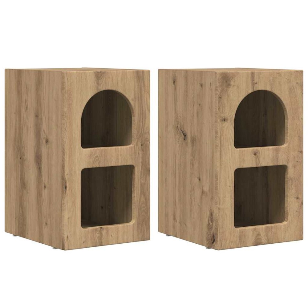 vidaXL Κομοδίνο ELST 2 τεμ. Artisan Oak 29,5 x 33,5 x 50 εκ