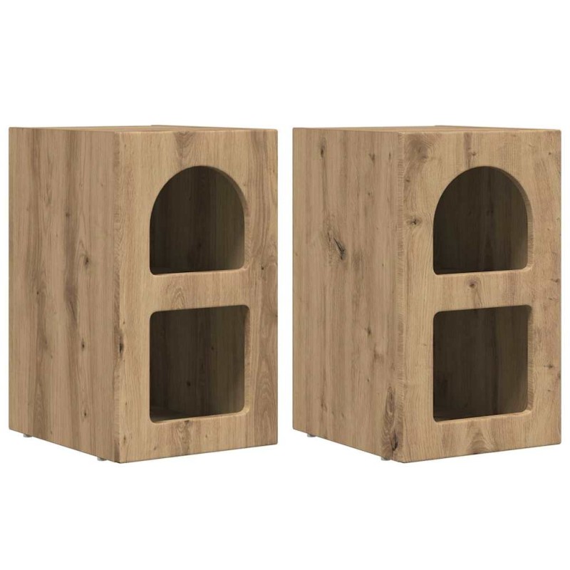 vidaXL Κομοδίνο ELST 2 τεμ. Artisan Oak 29,5 x 33,5 x 50 εκ