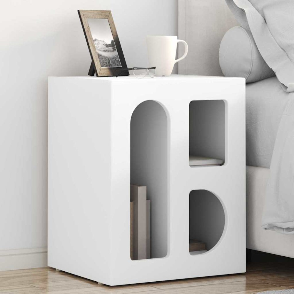 vidaXL Κομοδίνο ELST Λευκό 40 x 35 x 50 εκ. Επεξεργασμένο Ξύλο