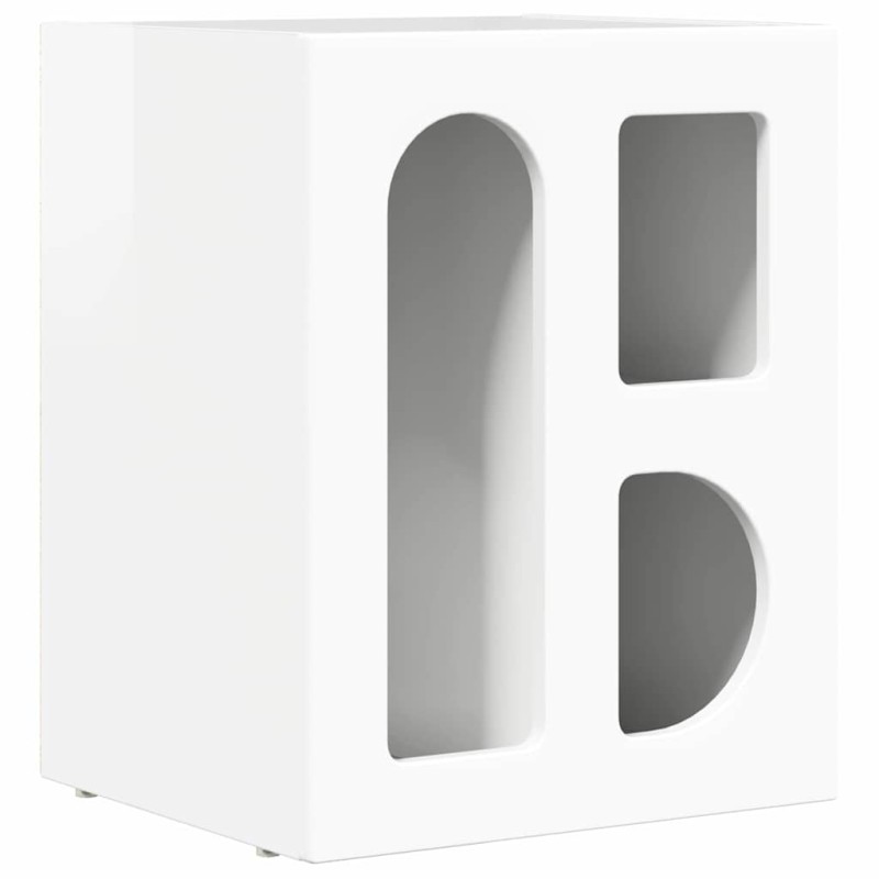 vidaXL Κομοδίνο ELST Υψηλής γυαλάδας λευκό 40 x 35 x 50 εκ.