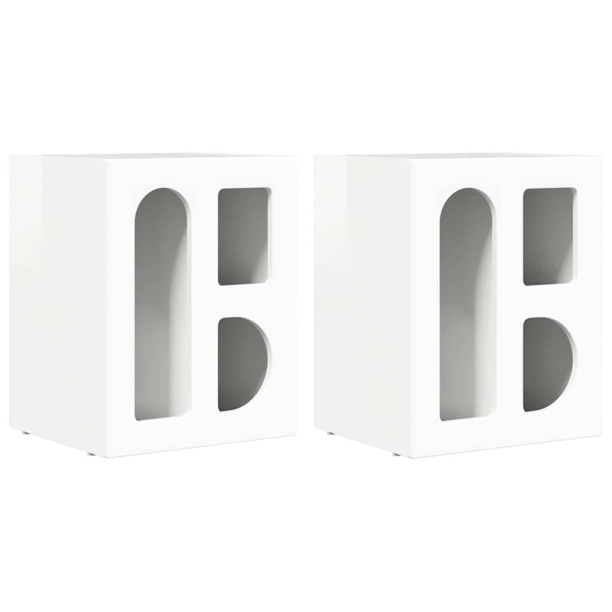 vidaXL Κομοδίνο ELST 2 τμχ. Υψηλής γυαλάδας λευκό 40 x 35 x 50 εκ.