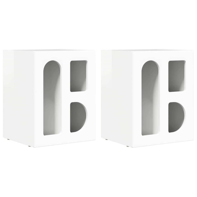 vidaXL Κομοδίνο ELST 2 τμχ. Υψηλής γυαλάδας λευκό 40 x 35 x 50 εκ.