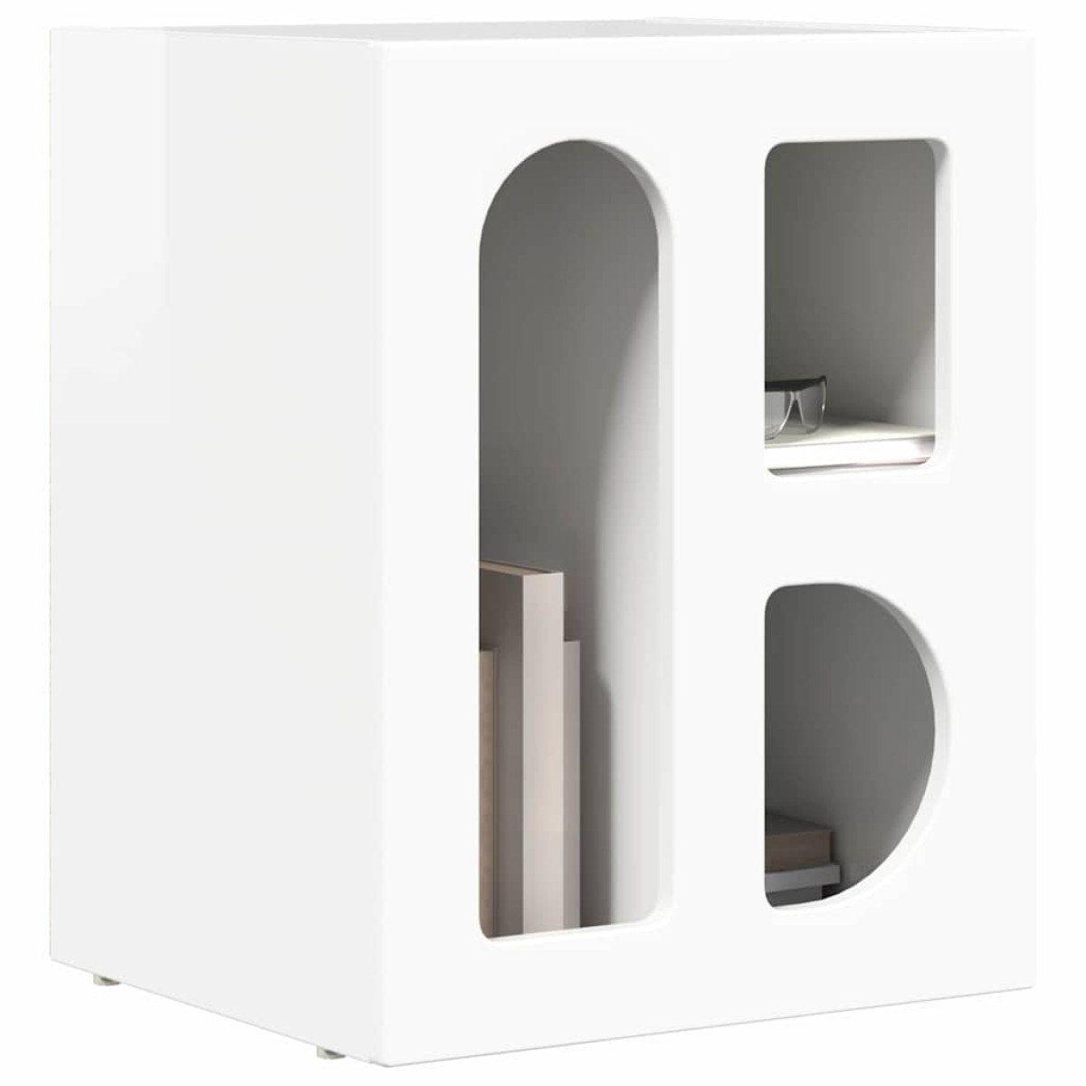 vidaXL Κομοδίνο ELST 2 τμχ. Υψηλής γυαλάδας λευκό 40 x 35 x 50 εκ.