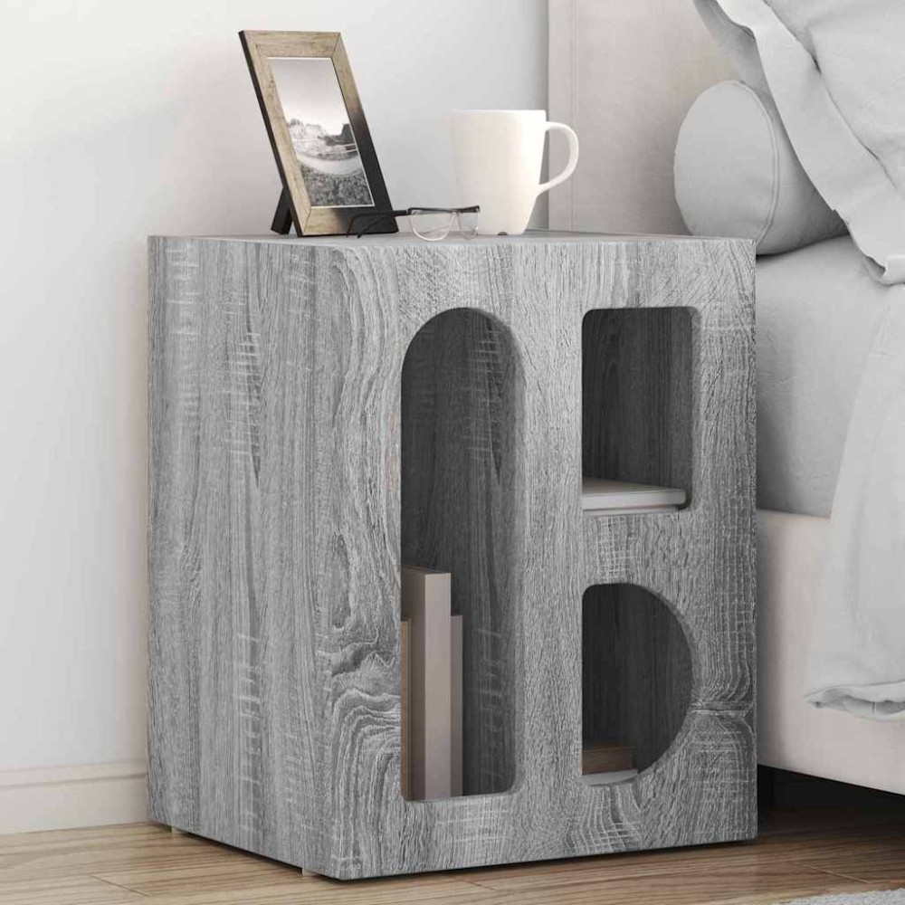 vidaXL Κομοδίνο ELST Γκρίζο Σονομα 40 x 35 x 50 εκ. Επεξεργασμένο Ξύλο