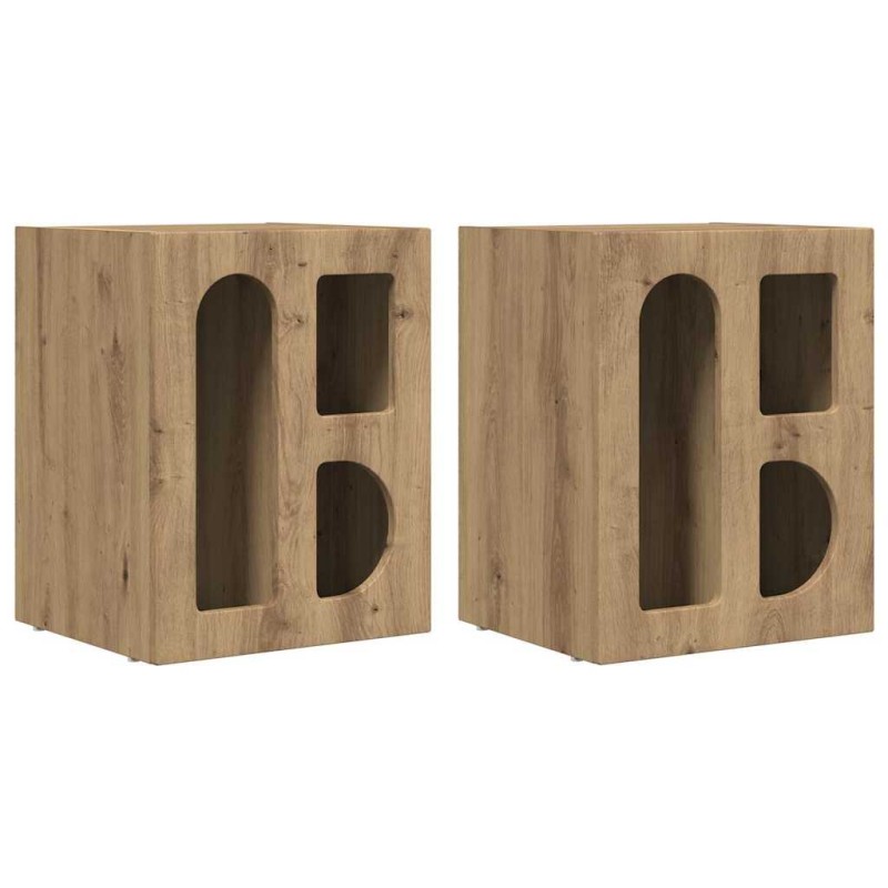 vidaXL Κομοδίνο ELST 2 τμχ. Artisan Oak 40 x 35 x 50 εκ.