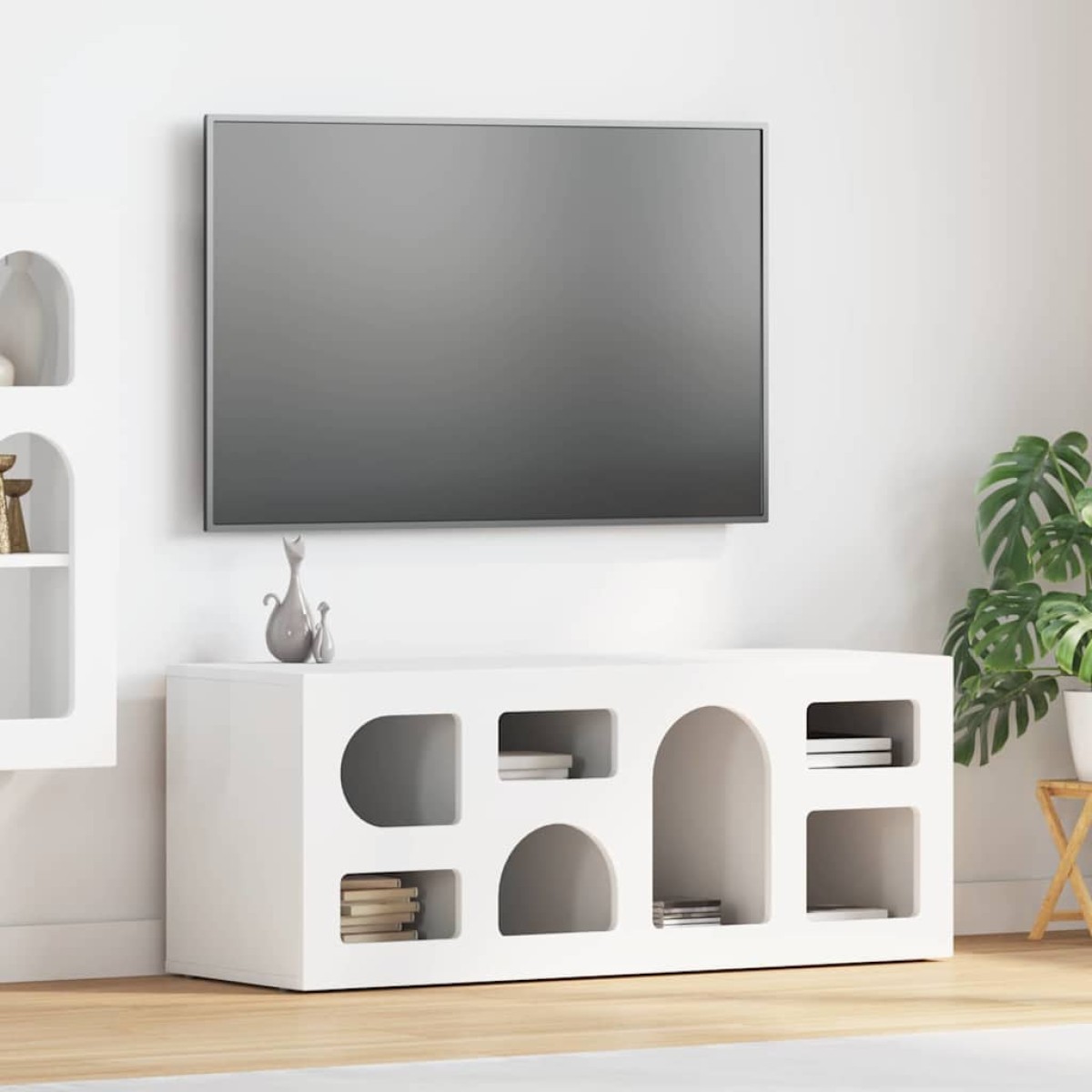 vidaXL Ντουλάπι TV ELST 100 x 35 x 40 εκ Λευκό Επεξεργασμένο Ξύλο