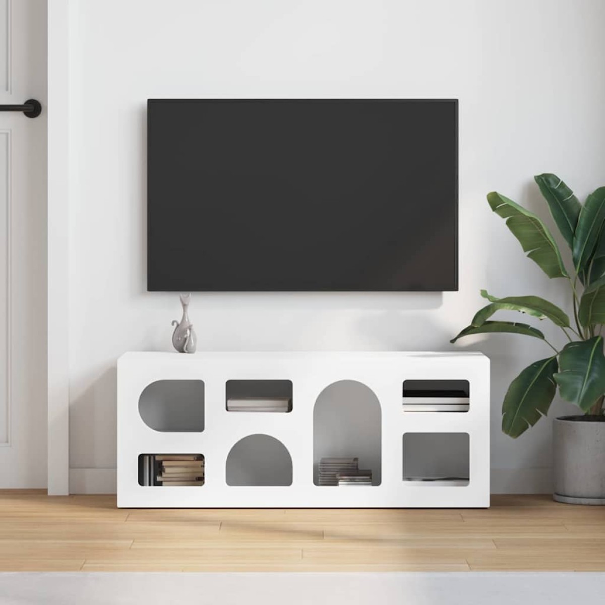 vidaXL Ντουλάπι TV ELST 100 x 35 x 40 εκ Λευκό Επεξεργασμένο Ξύλο