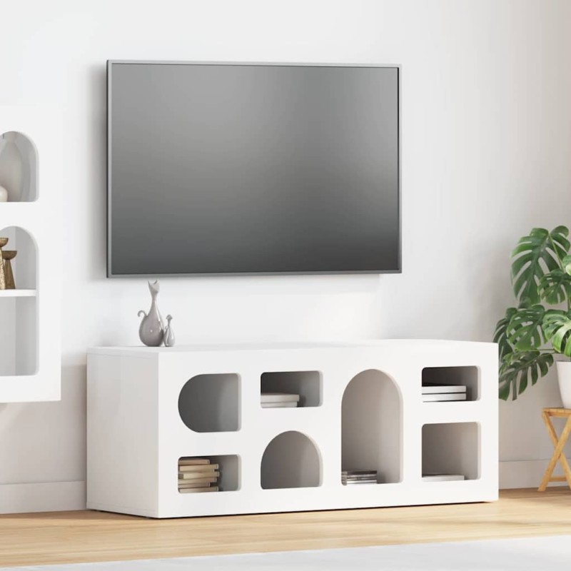 vidaXL Ντουλάπι TV ELST 100 x 35 x 40 εκ Λευκό Επεξεργασμένο Ξύλο