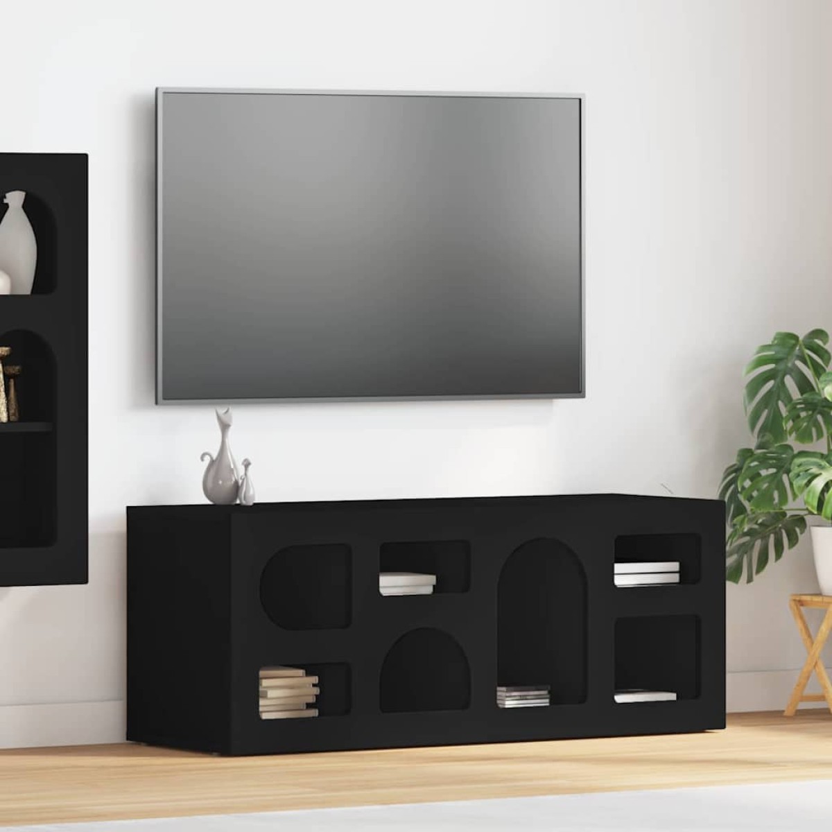 vidaXL Ντουλάπι TV ELST 100 x 35 x 40 εκ Μαύρο Επεξεργασμένο Ξύλο