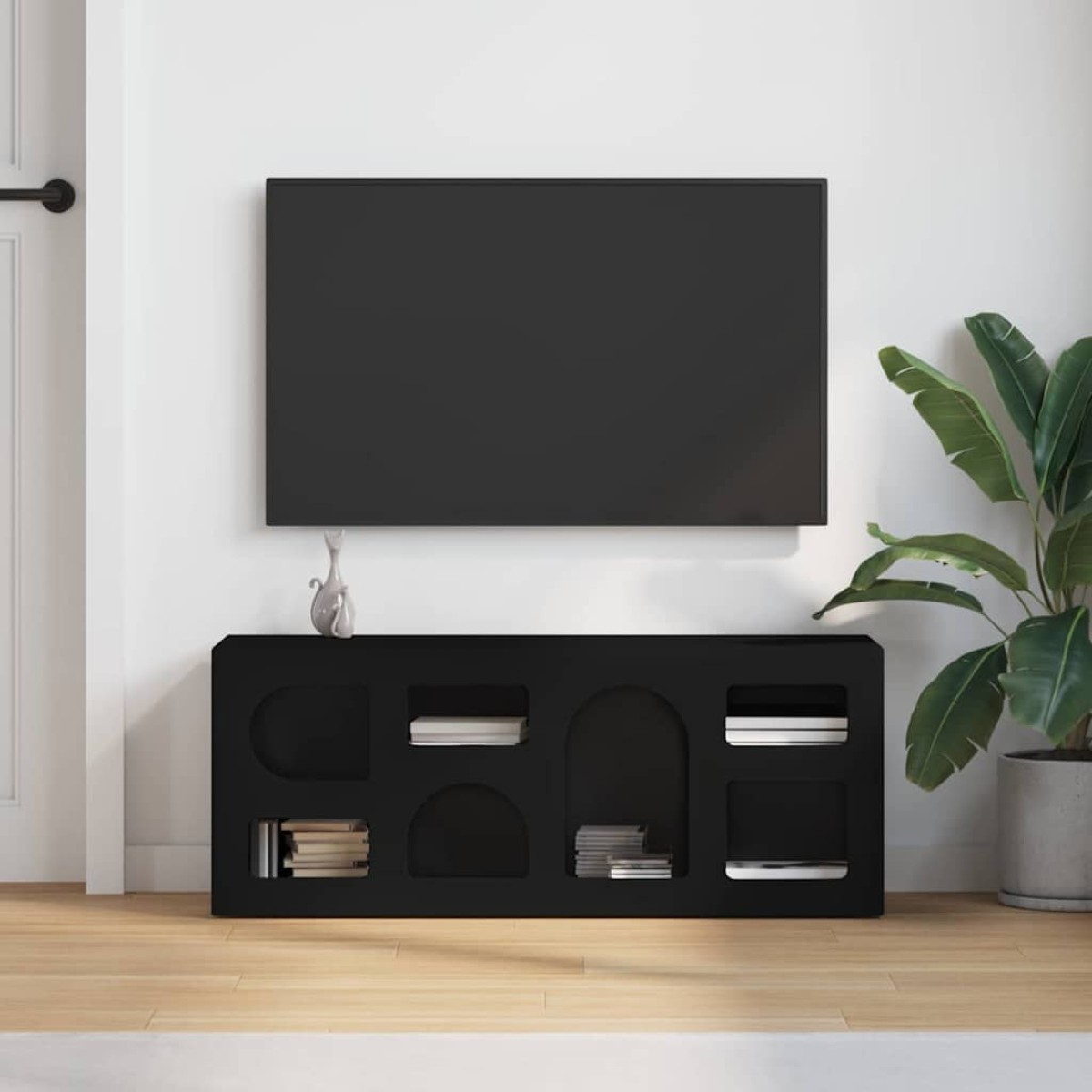 vidaXL Ντουλάπι TV ELST 100 x 35 x 40 εκ Μαύρο Επεξεργασμένο Ξύλο