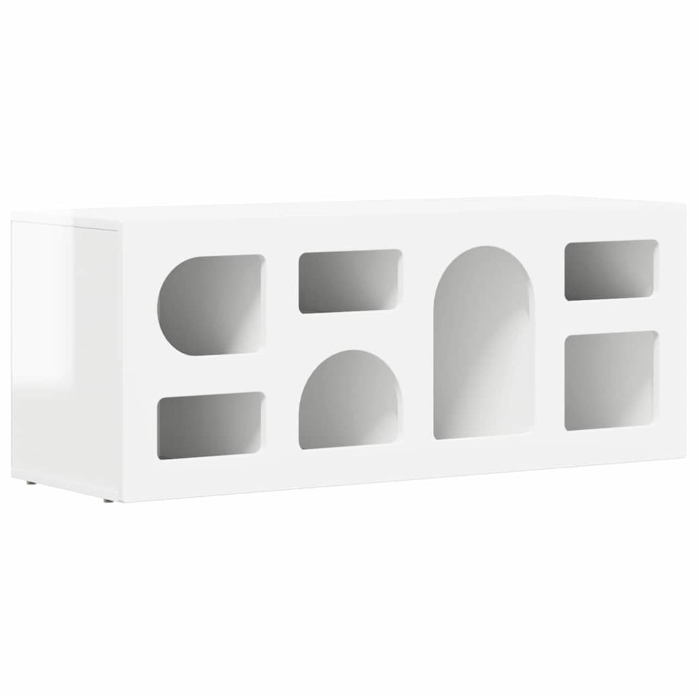 vidaXL Ντουλάπι TV ELST 100 x 35 x 40 εκ Υψηλής γυαλάδας λευκό