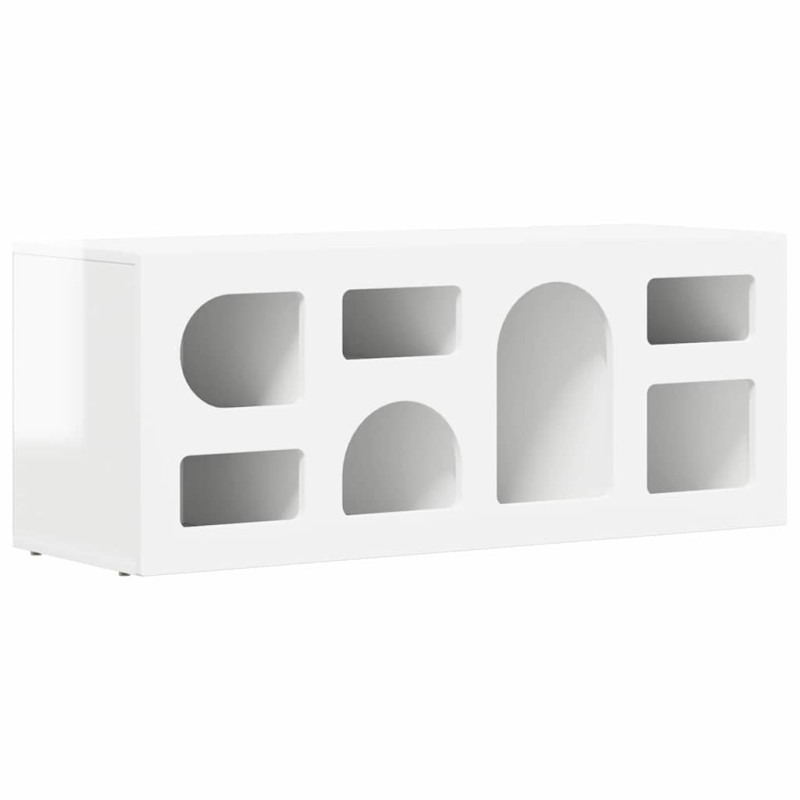 vidaXL Ντουλάπι TV ELST 100 x 35 x 40 εκ Υψηλής γυαλάδας λευκό