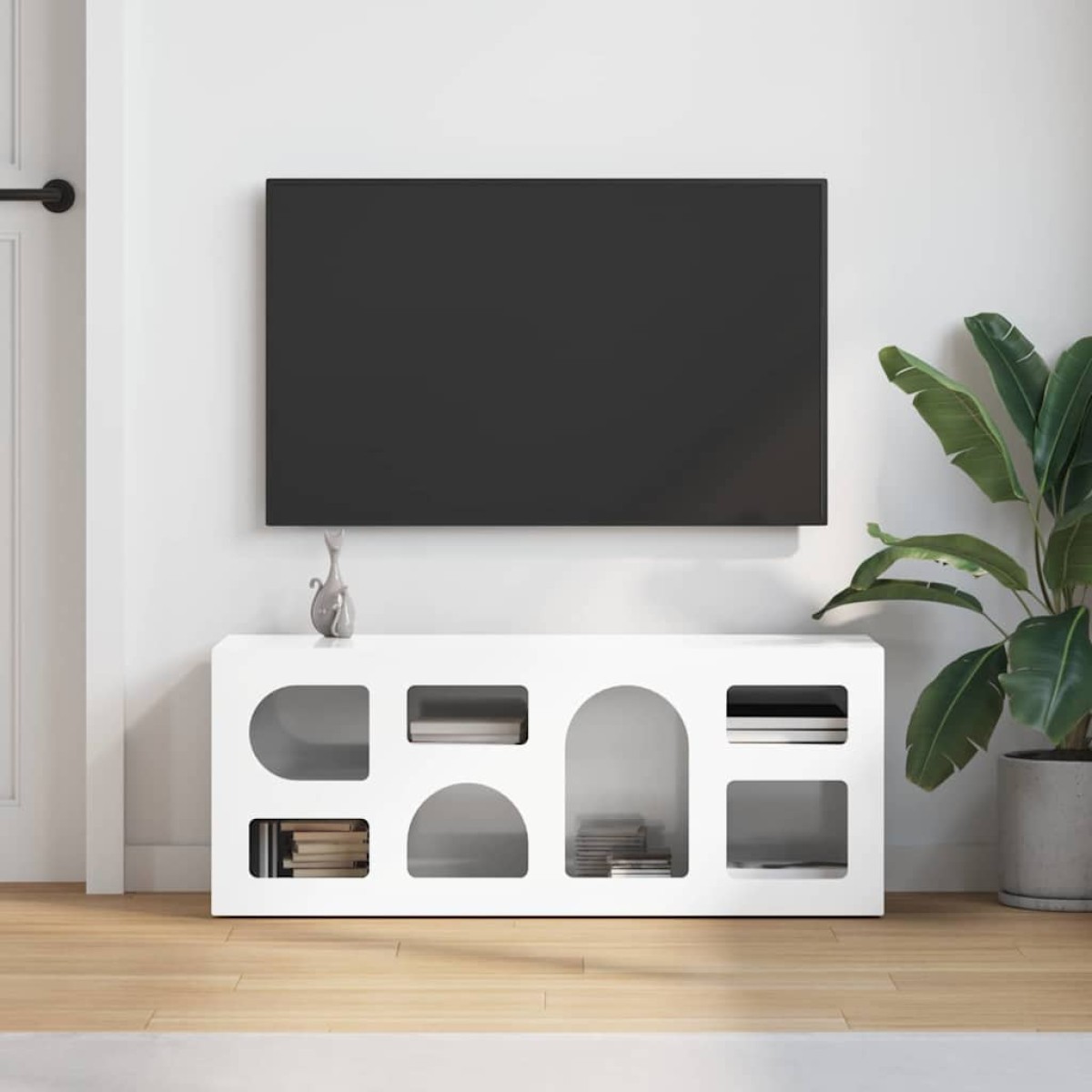 vidaXL Ντουλάπι TV ELST 100 x 35 x 40 εκ Υψηλής γυαλάδας λευκό