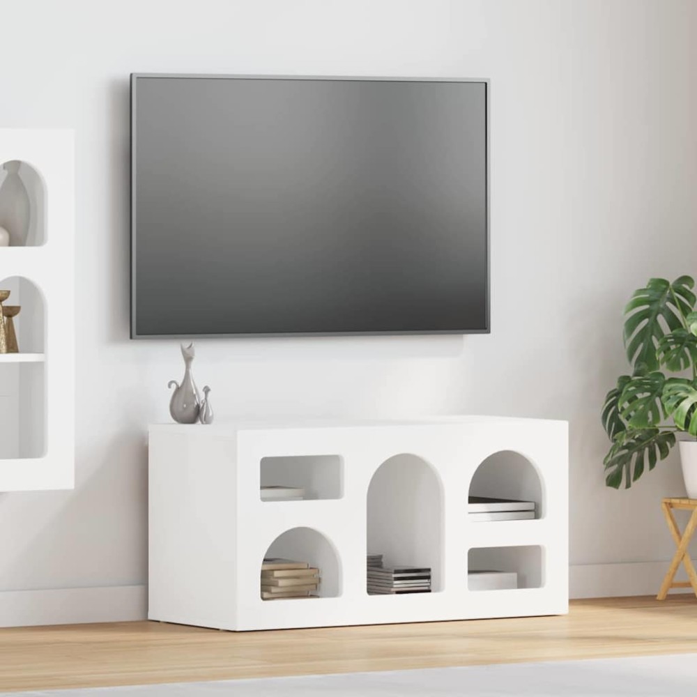 vidaXL Ντουλάπι TV ELST 80 x 35 x 40 εκ Λευκό Επεξεργασμένο Ξύλο
