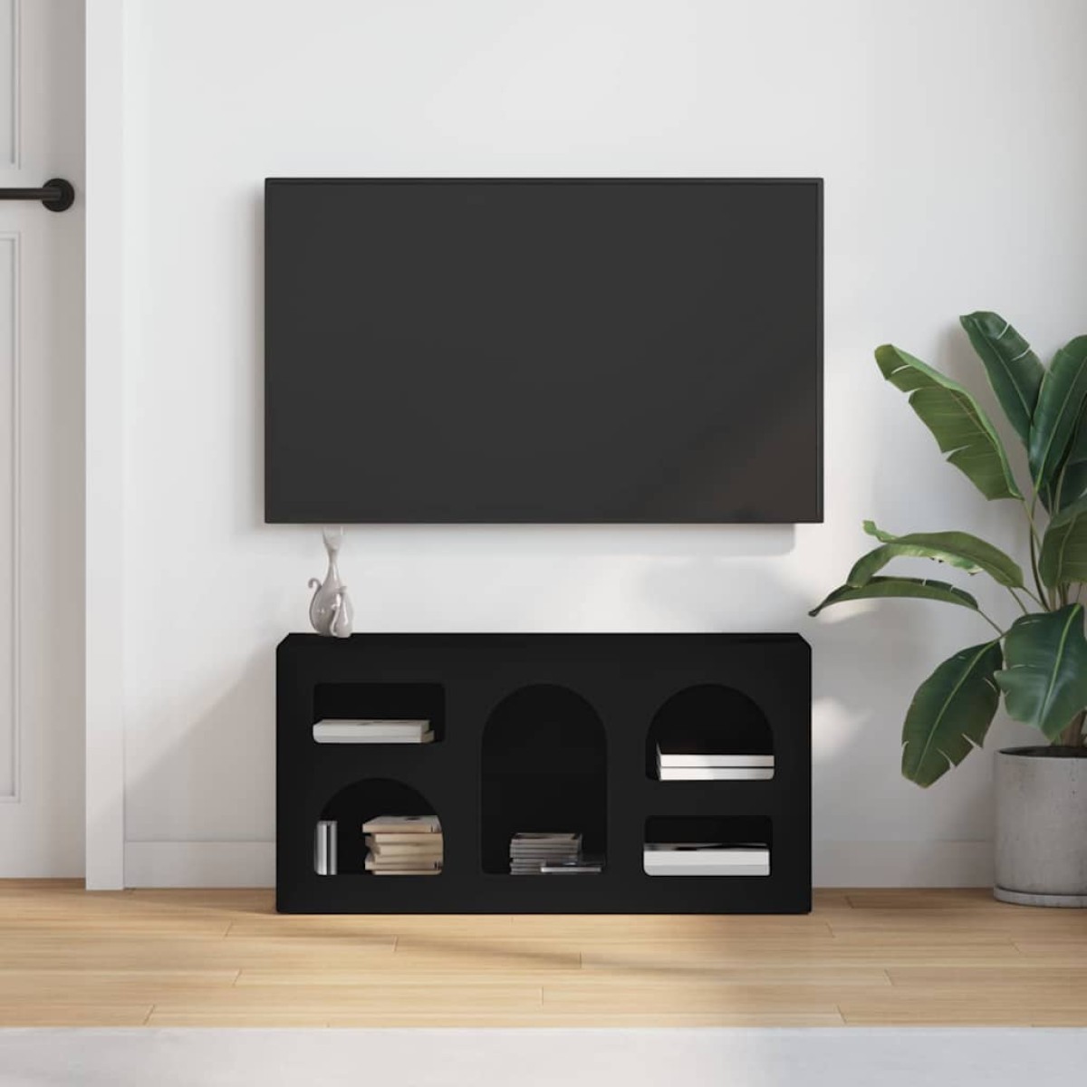 vidaXL Ντουλάπι TV ELST 80 x 35 x 40 εκ Μαύρο Επεξεργασμένο Ξύλο