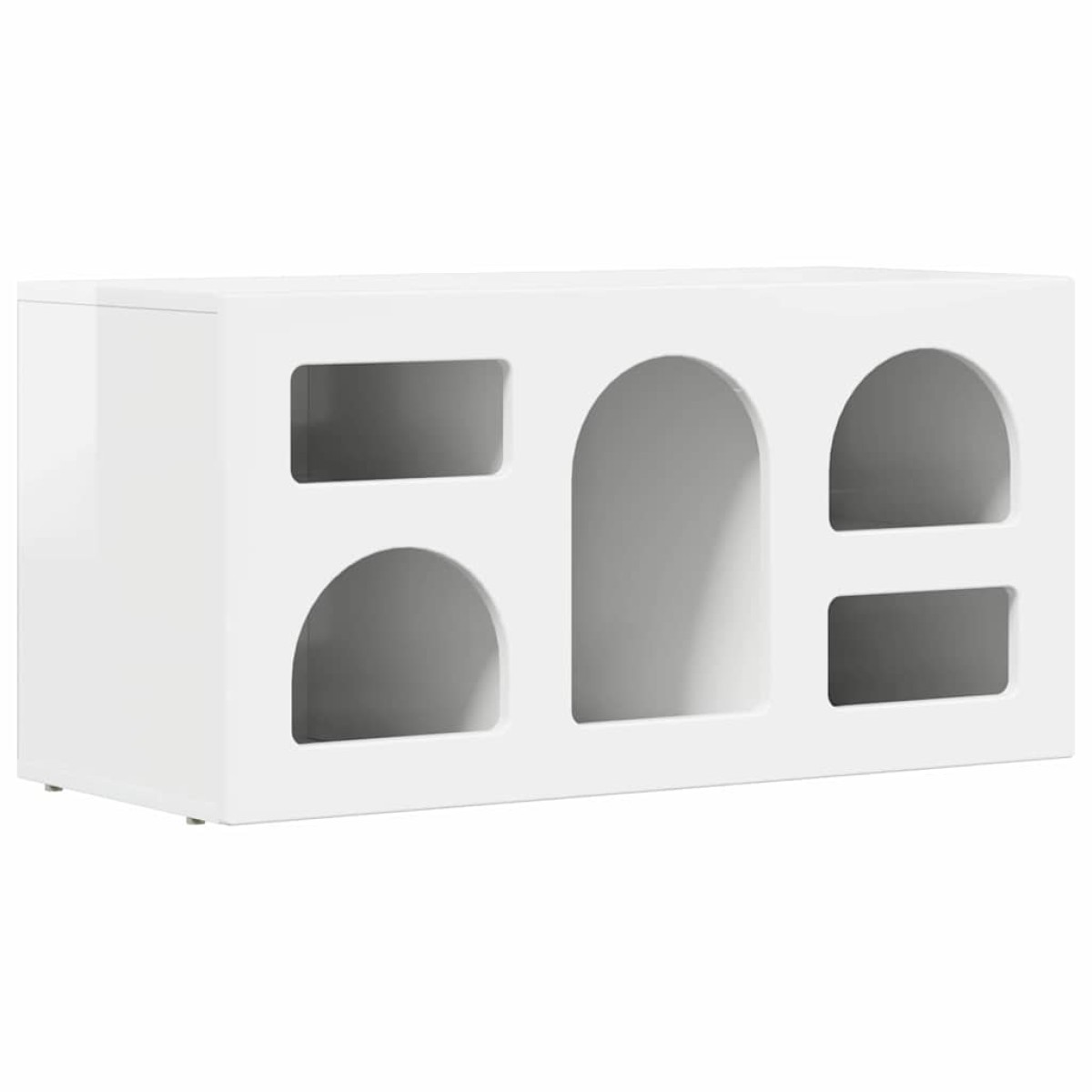vidaXL Ντουλάπι TV ELST 80 x 35 x 40 εκ Υψηλής γυαλάδας λευκό