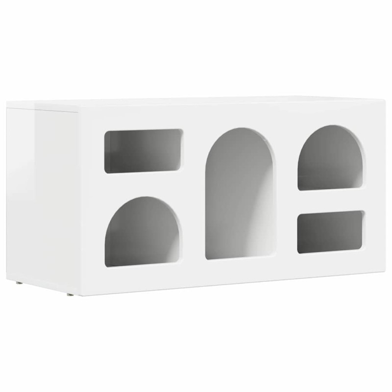 vidaXL Ντουλάπι TV ELST 80 x 35 x 40 εκ Υψηλής γυαλάδας λευκό