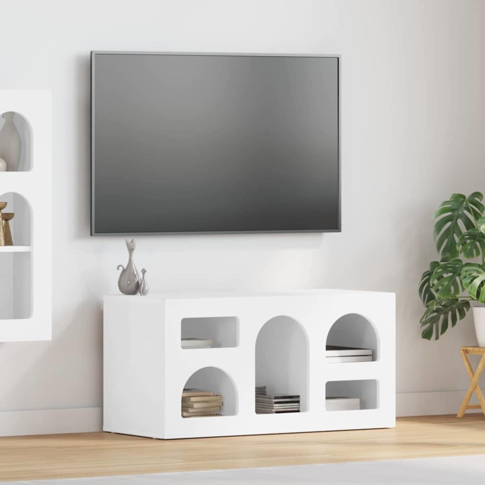 vidaXL Ντουλάπι TV ELST 80 x 35 x 40 εκ Υψηλής γυαλάδας λευκό