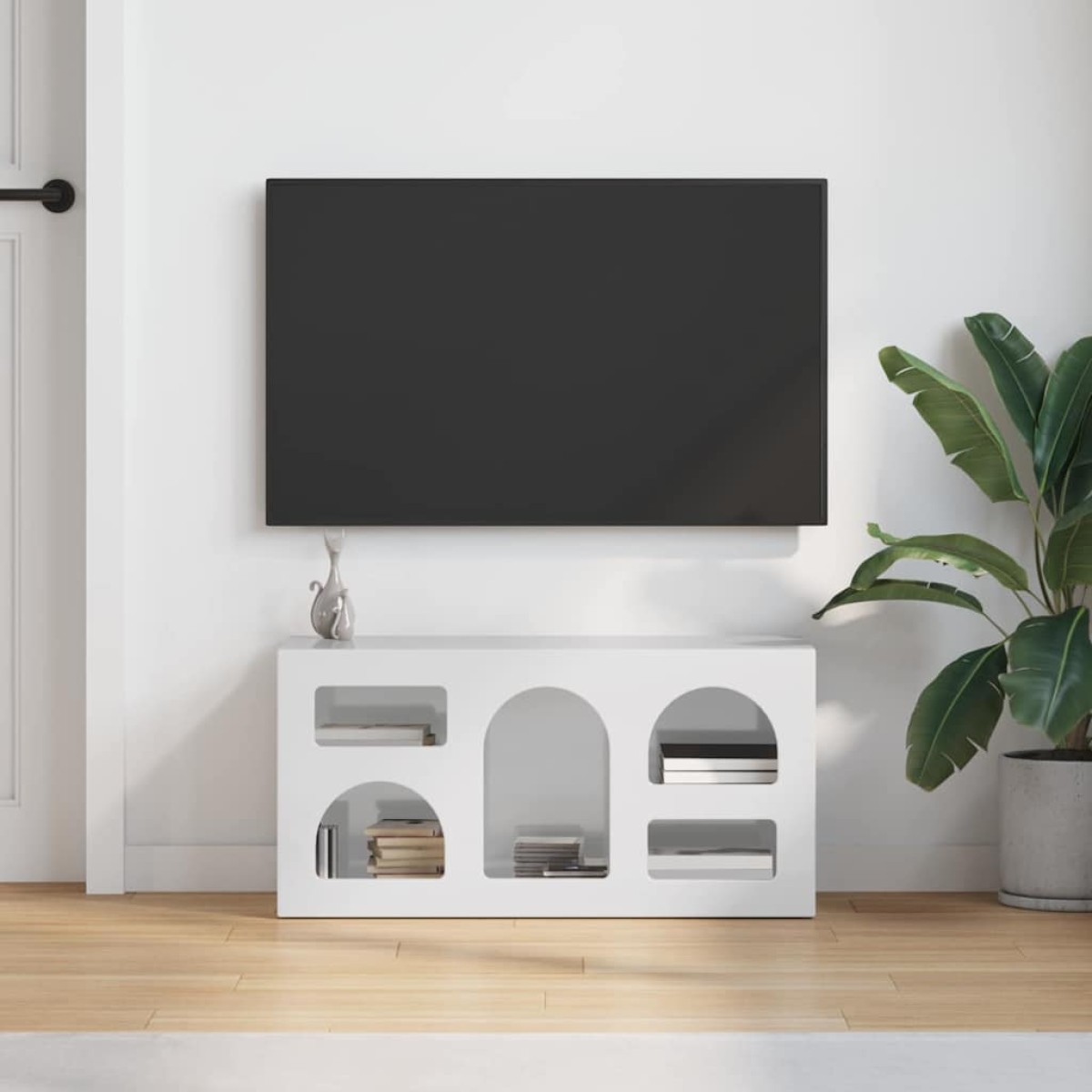 vidaXL Ντουλάπι TV ELST 80 x 35 x 40 εκ Υψηλής γυαλάδας λευκό