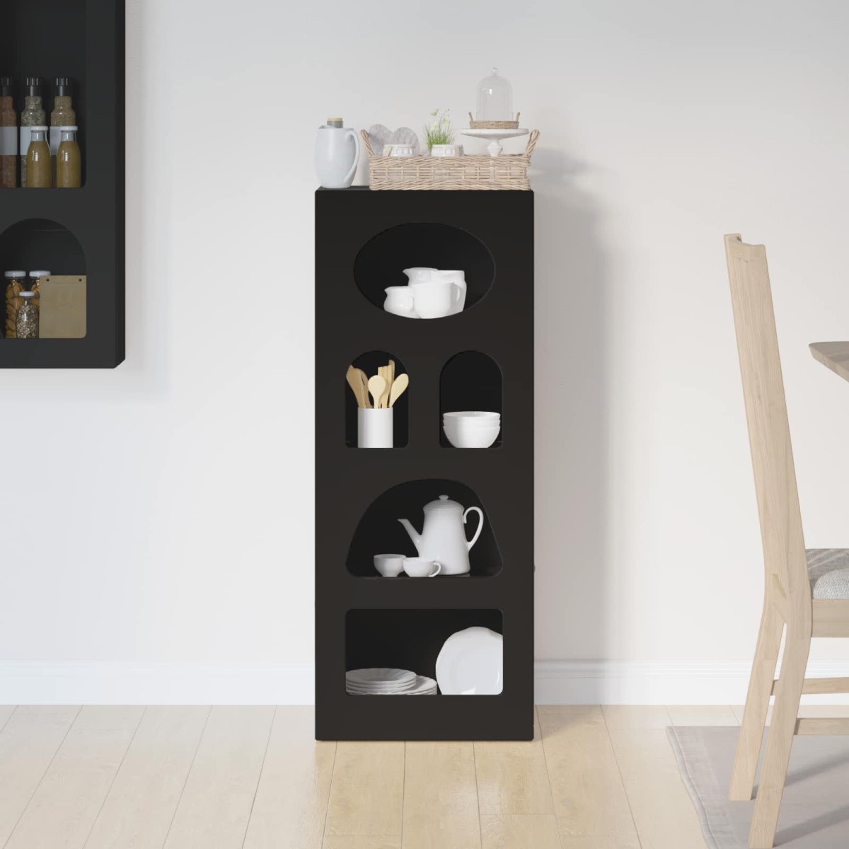 vidaXL Πλαϊνό γραφείο ELST Μαύρο 40 x 35 x 100,5 εκ Επεξεργασμένο Ξύλο