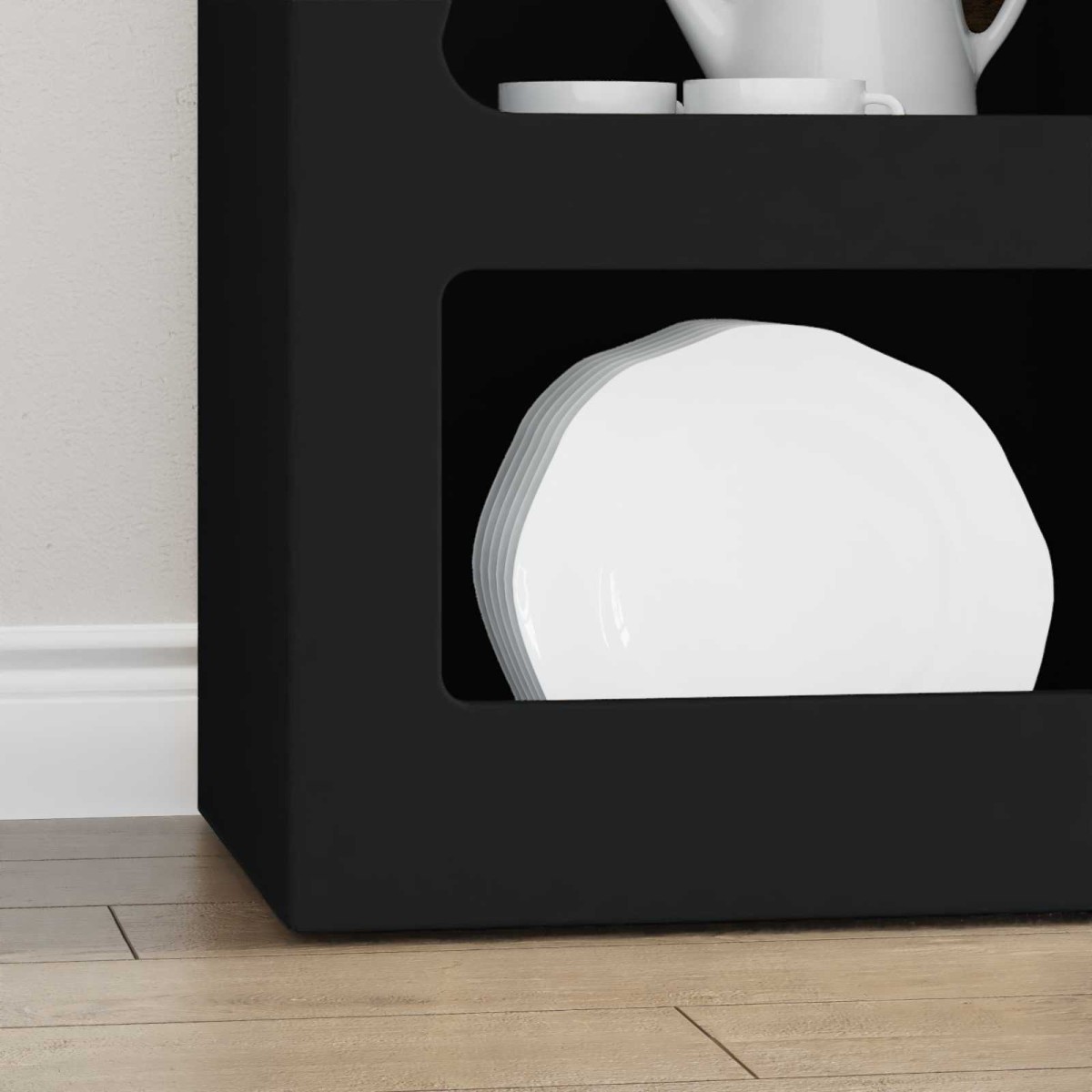 vidaXL Πλαϊνό γραφείο ELST Μαύρο 40 x 35 x 100,5 εκ Επεξεργασμένο Ξύλο