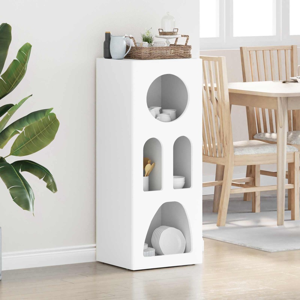 vidaXL Πλαϊνό γραφείο ELST Λευκό 40 x 35 x 100.5 εκ Επεξεργασμένο Ξύλο