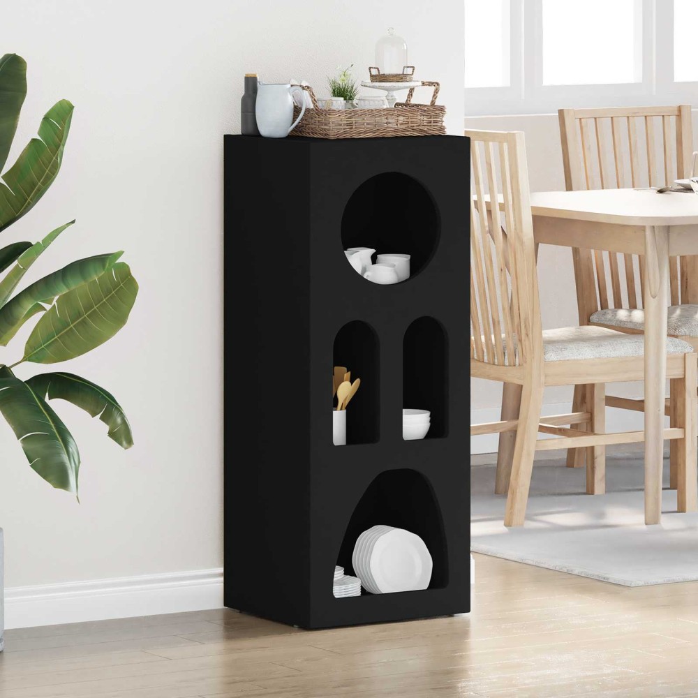 vidaXL Πλαϊνό γραφείο ELST Μαύρο 40 x 35 x 100.5 εκ Επεξεργασμένο Ξύλο