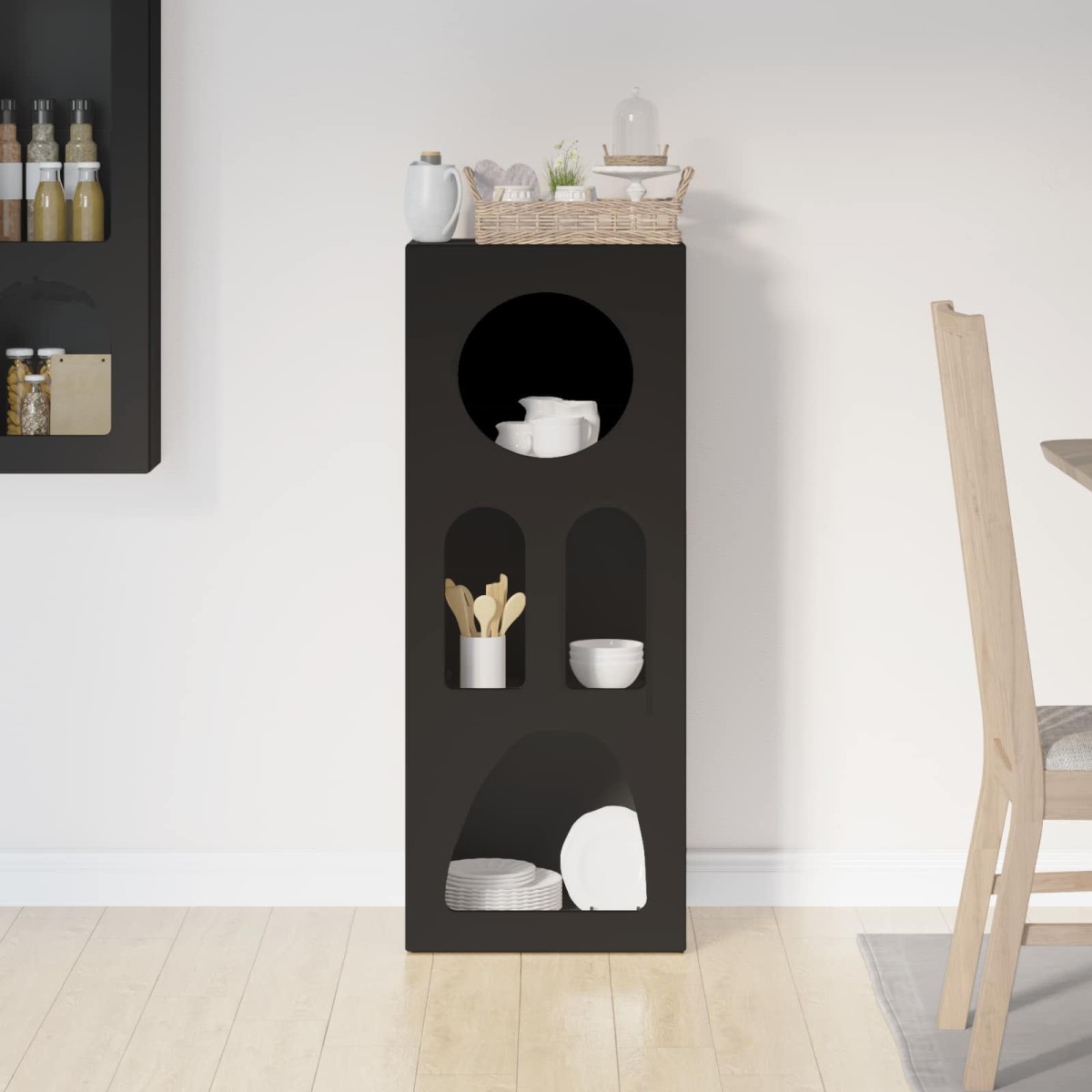vidaXL Πλαϊνό γραφείο ELST Μαύρο 40 x 35 x 100.5 εκ Επεξεργασμένο Ξύλο