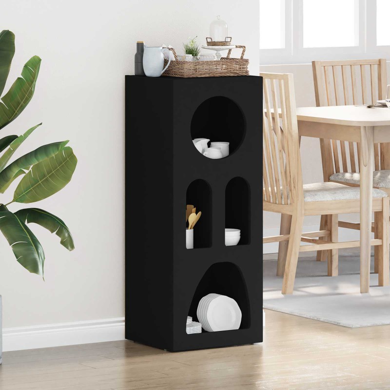 vidaXL Πλαϊνό γραφείο ELST Μαύρο 40 x 35 x 100.5 εκ Επεξεργασμένο Ξύλο