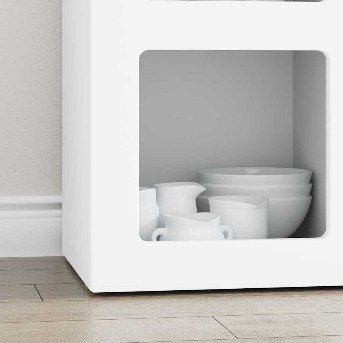 vidaXL Πλαϊνό γραφείο ELST Λευκό 59 x 35 x 80.5 εκ. Επεξεργασμένο Ξύλο