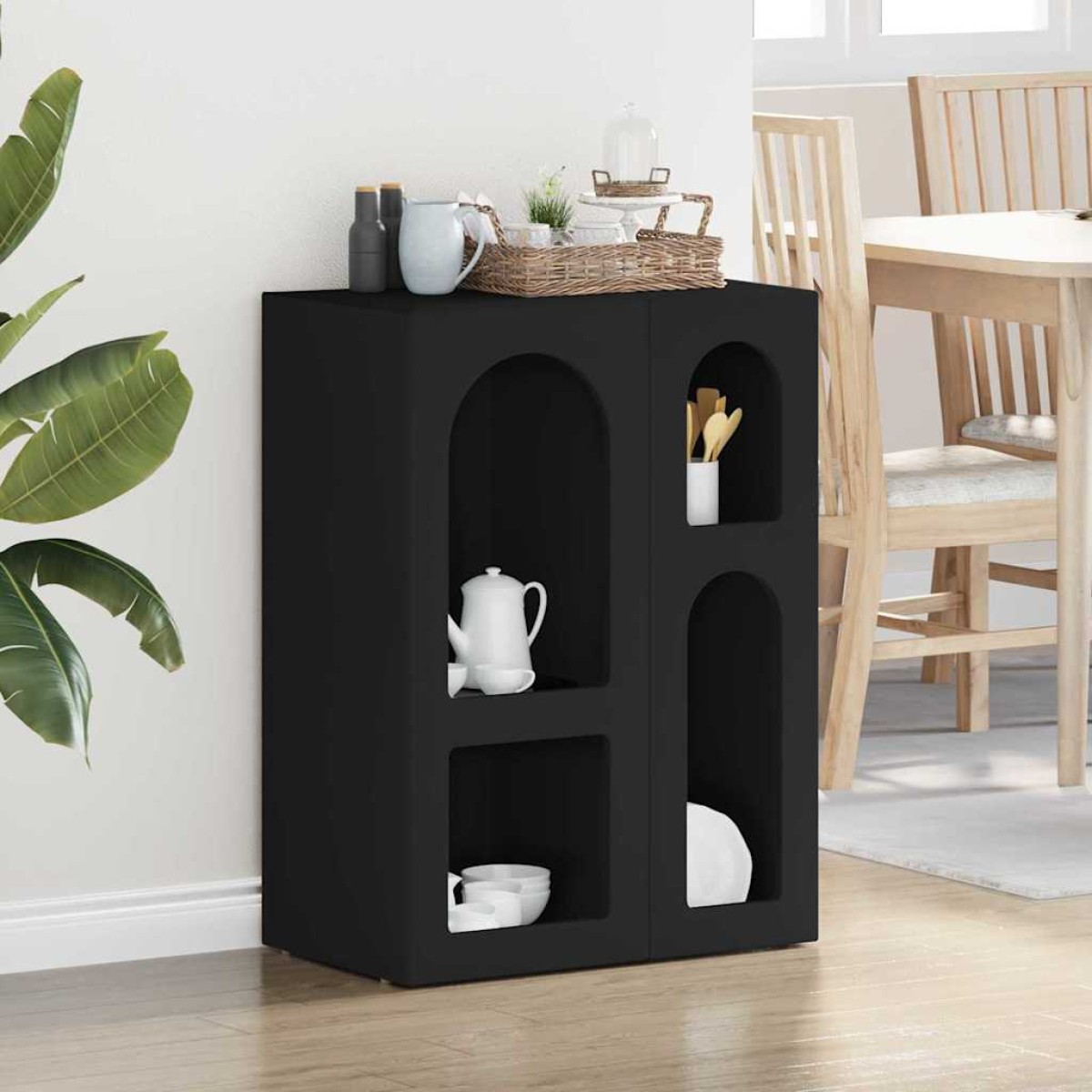 vidaXL Πλαϊνό γραφείο ELST Μαύρο 59 x 35 x 80.5 εκ. Επεξεργασμένο Ξύλο