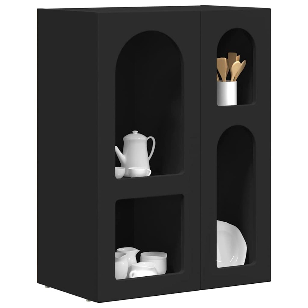 vidaXL Πλαϊνό γραφείο ELST Μαύρο 59 x 35 x 80.5 εκ. Επεξεργασμένο Ξύλο