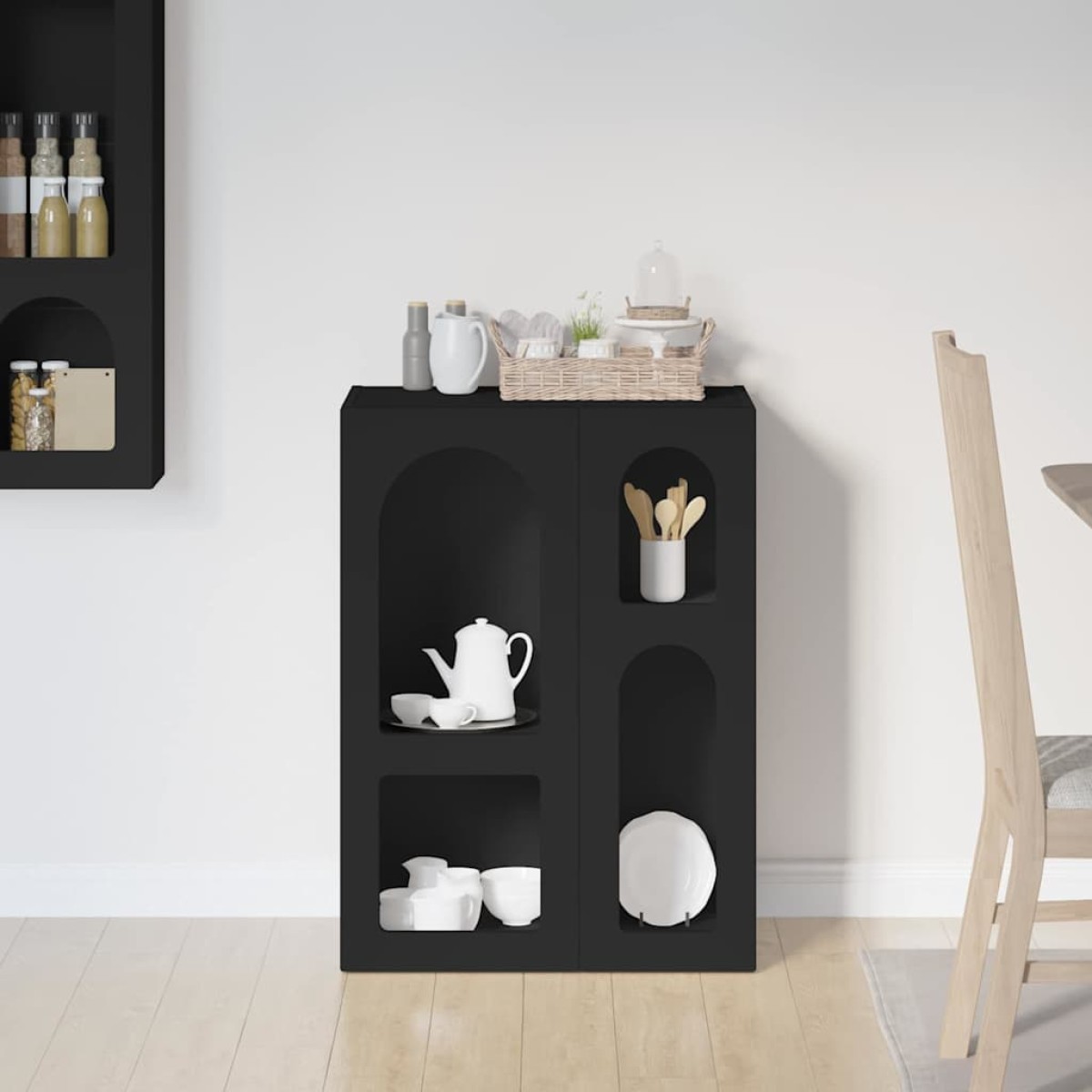 vidaXL Πλαϊνό γραφείο ELST Μαύρο 59 x 35 x 80.5 εκ. Επεξεργασμένο Ξύλο