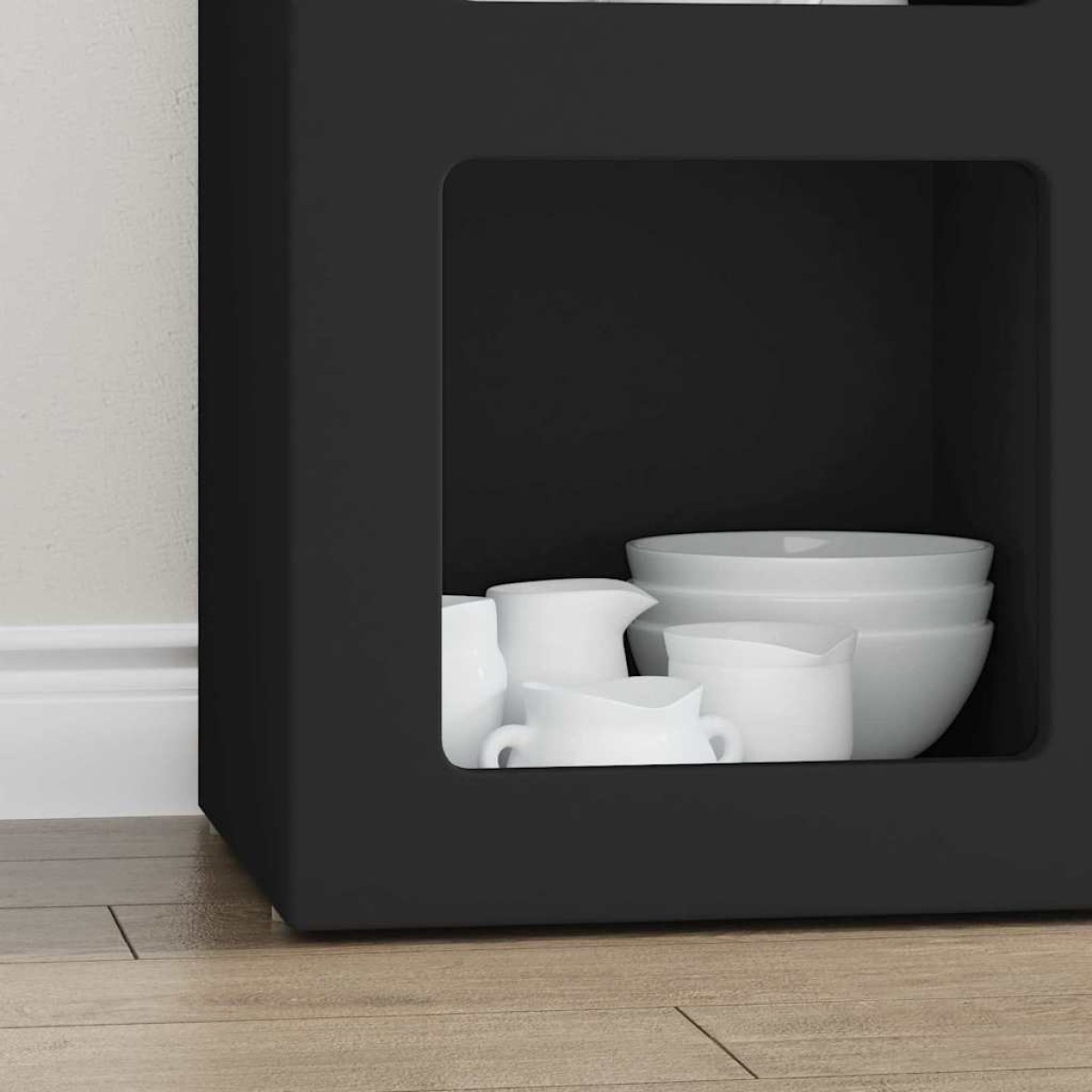 vidaXL Πλαϊνό γραφείο ELST Μαύρο 59 x 35 x 80.5 εκ. Επεξεργασμένο Ξύλο