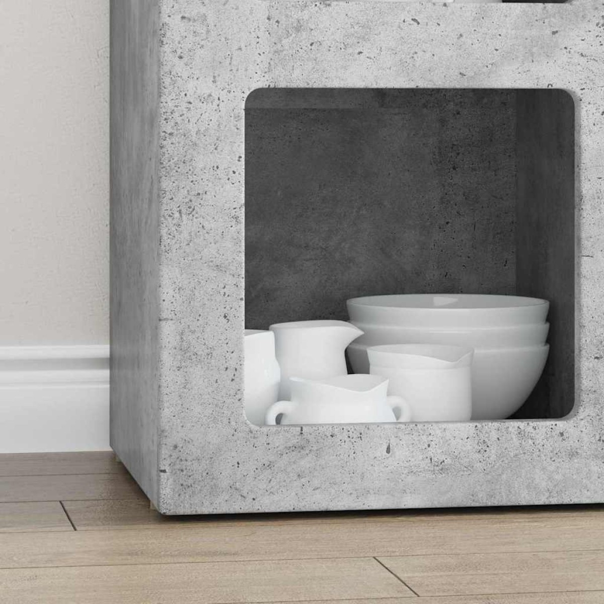 vidaXL Πλαϊνό γραφείο ELST Σκυρόδεμα Γκρι 59 x 35 x 80.5 εκ.