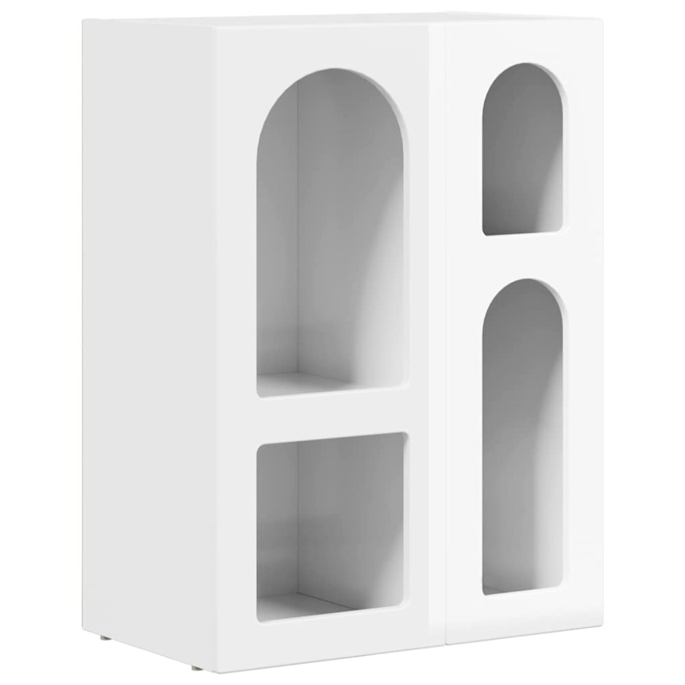 vidaXL Πλαϊνό γραφείο ELST Υψηλής γυαλάδας λευκό 59 x 35 x 80.5 εκ.