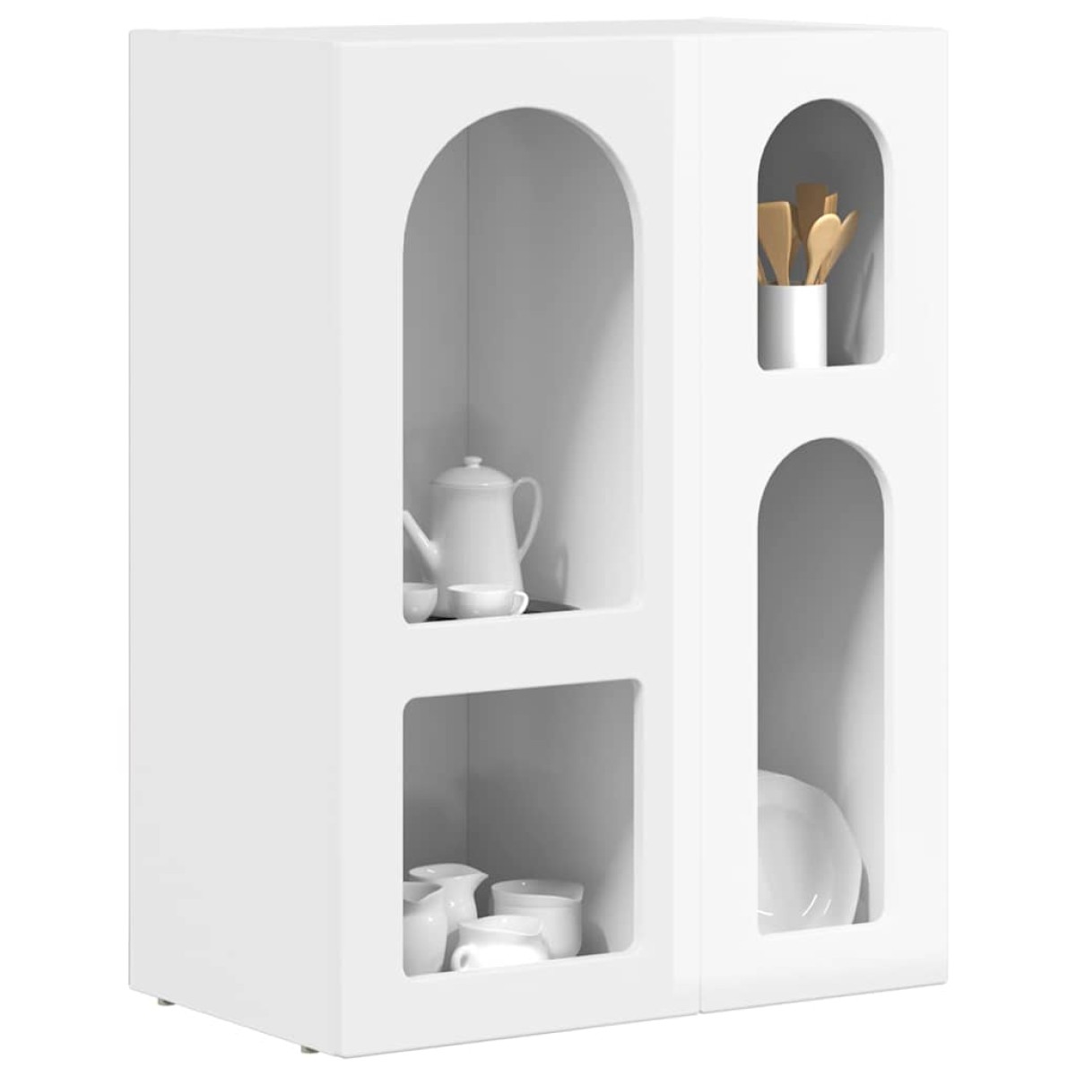 vidaXL Πλαϊνό γραφείο ELST Υψηλής γυαλάδας λευκό 59 x 35 x 80.5 εκ.
