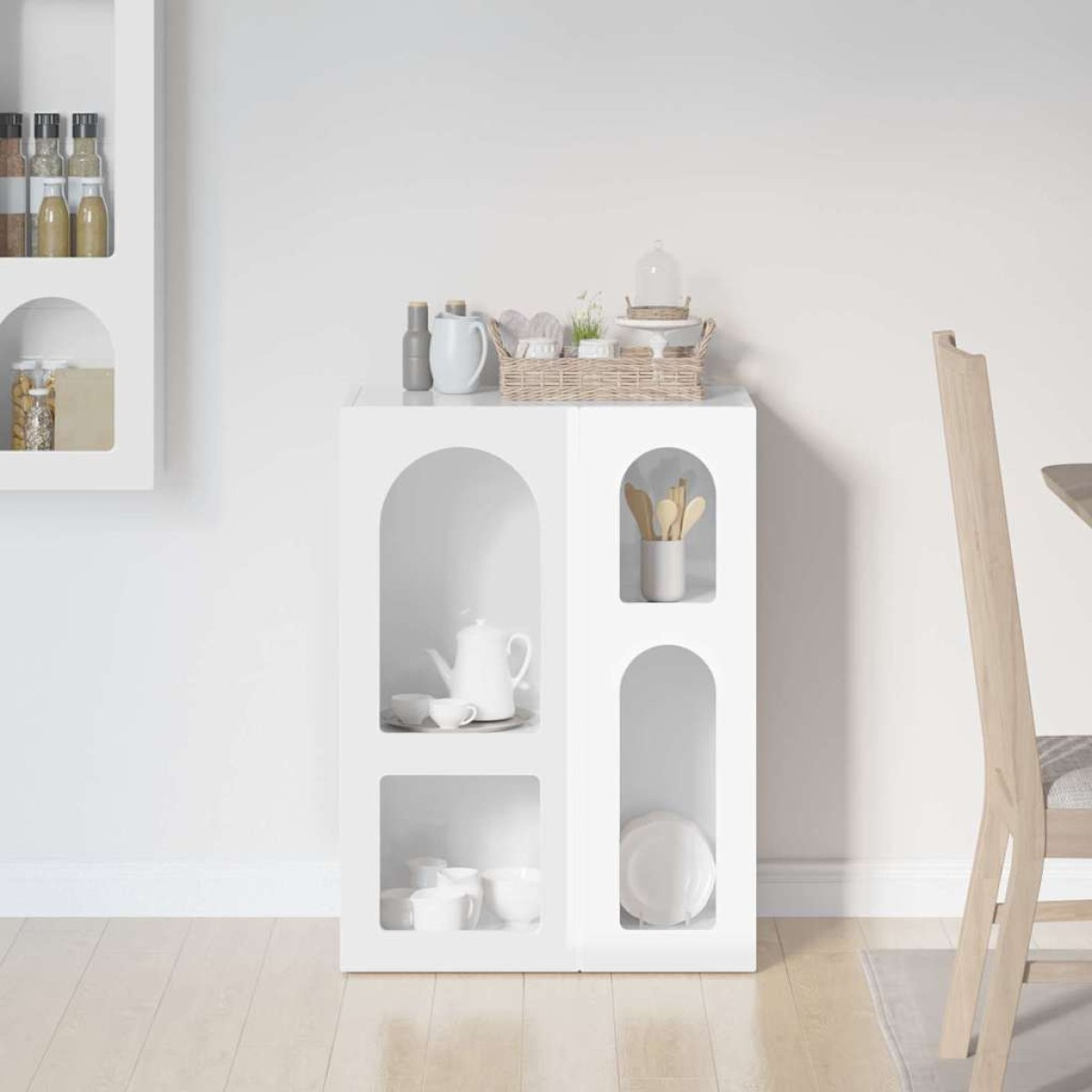 vidaXL Πλαϊνό γραφείο ELST Υψηλής γυαλάδας λευκό 59 x 35 x 80.5 εκ.