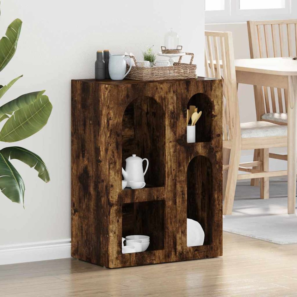 vidaXL Πλαϊνό γραφείο ELST Καπνιστό Δρύς 59 x 35 x 80.5 εκ.